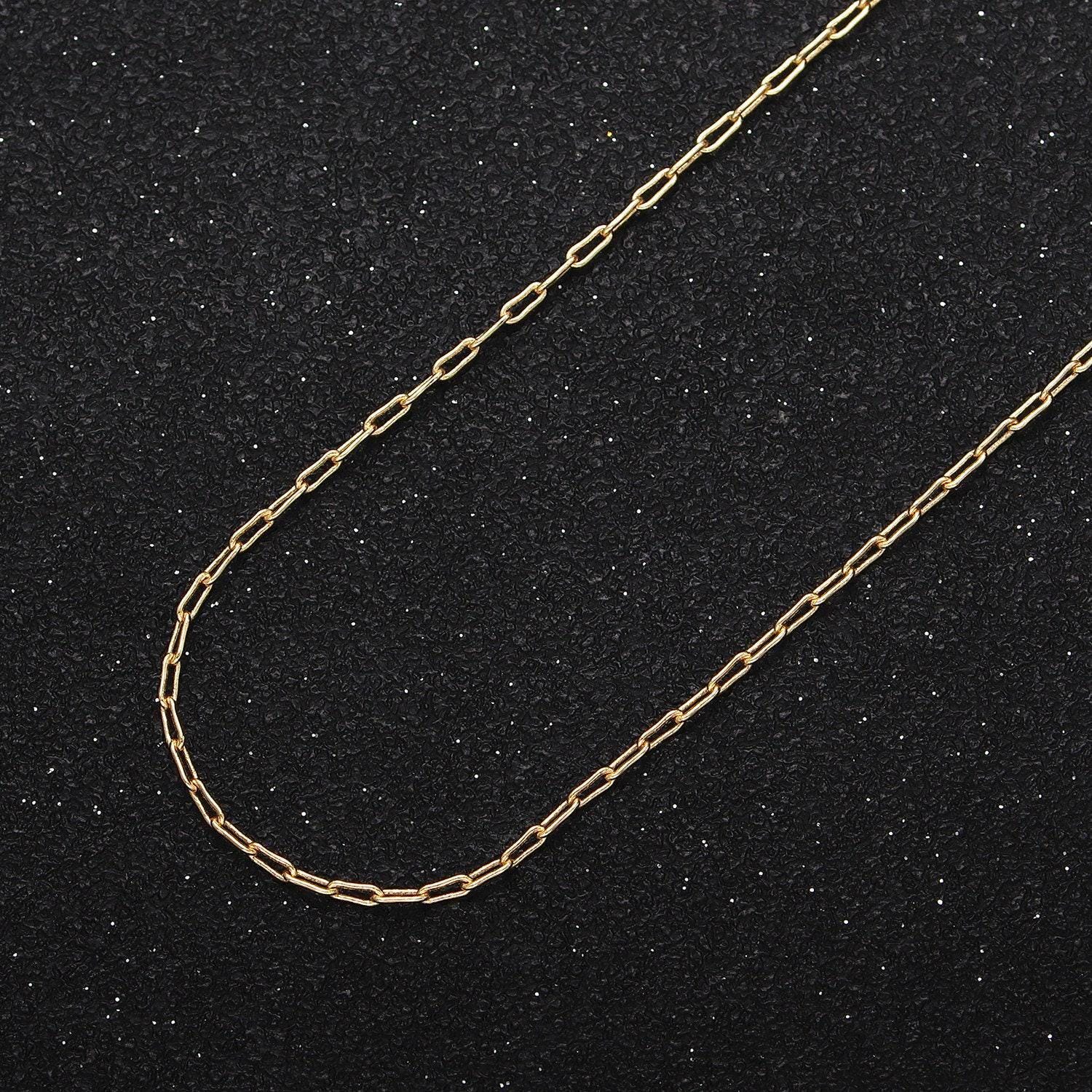 Gold filled rounded paperclip oval link unfinished gold, silver chain by yard for diy jewelry craft making | roll-1037 roll-1094