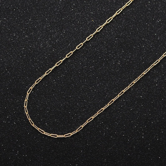 Gold filled rounded paperclip oval link unfinished gold, silver chain by yard for diy jewelry craft making | roll-1037 roll-1094