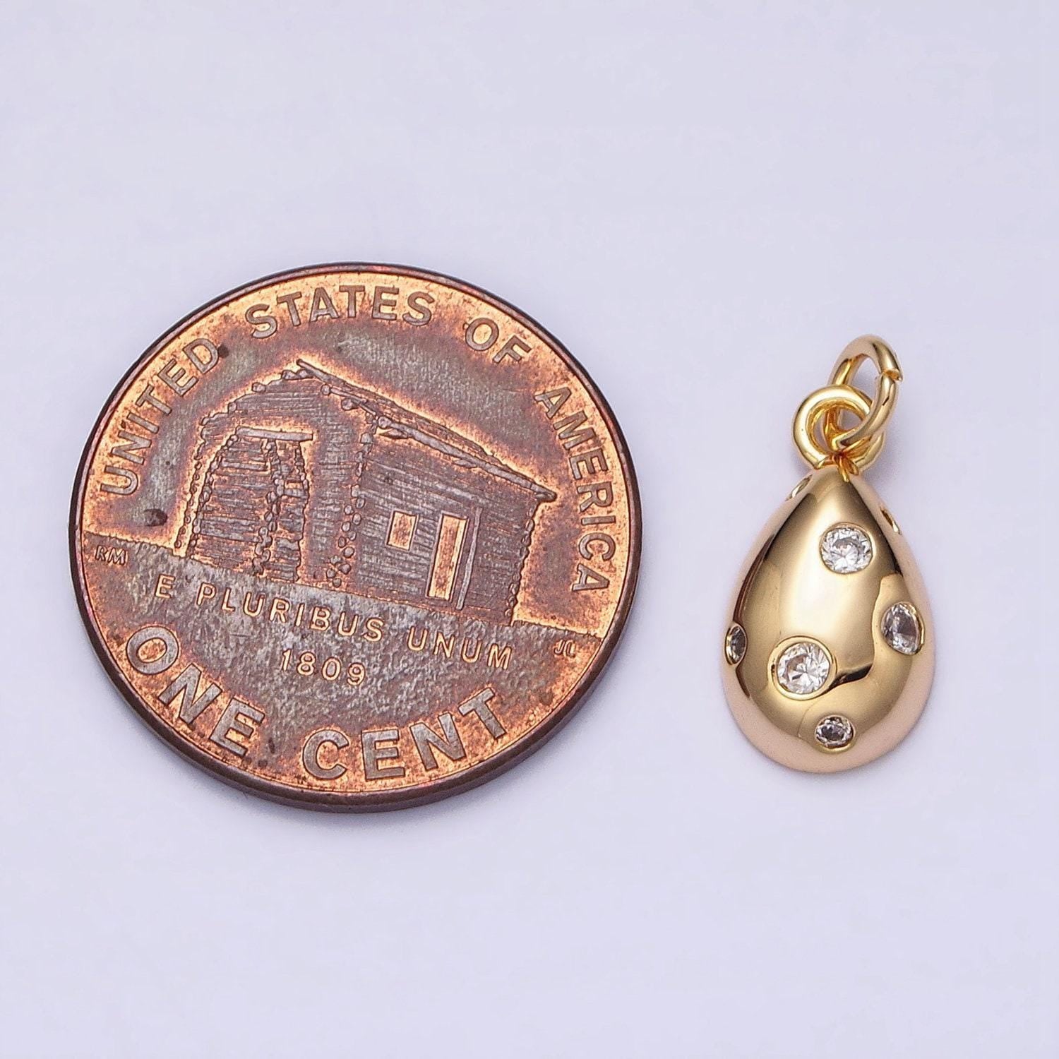 Dainty gold bubble charm, bubble pendant, bubble tear drop charm, tiny rain drop bubble charm 16k gold filled ac490