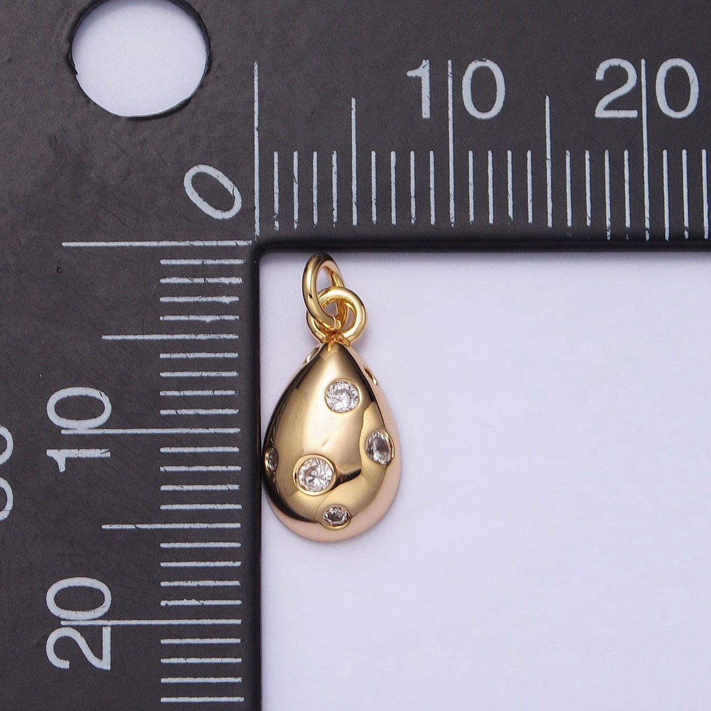Dainty gold bubble charm, bubble pendant, bubble tear drop charm, tiny rain drop bubble charm 16k gold filled ac490