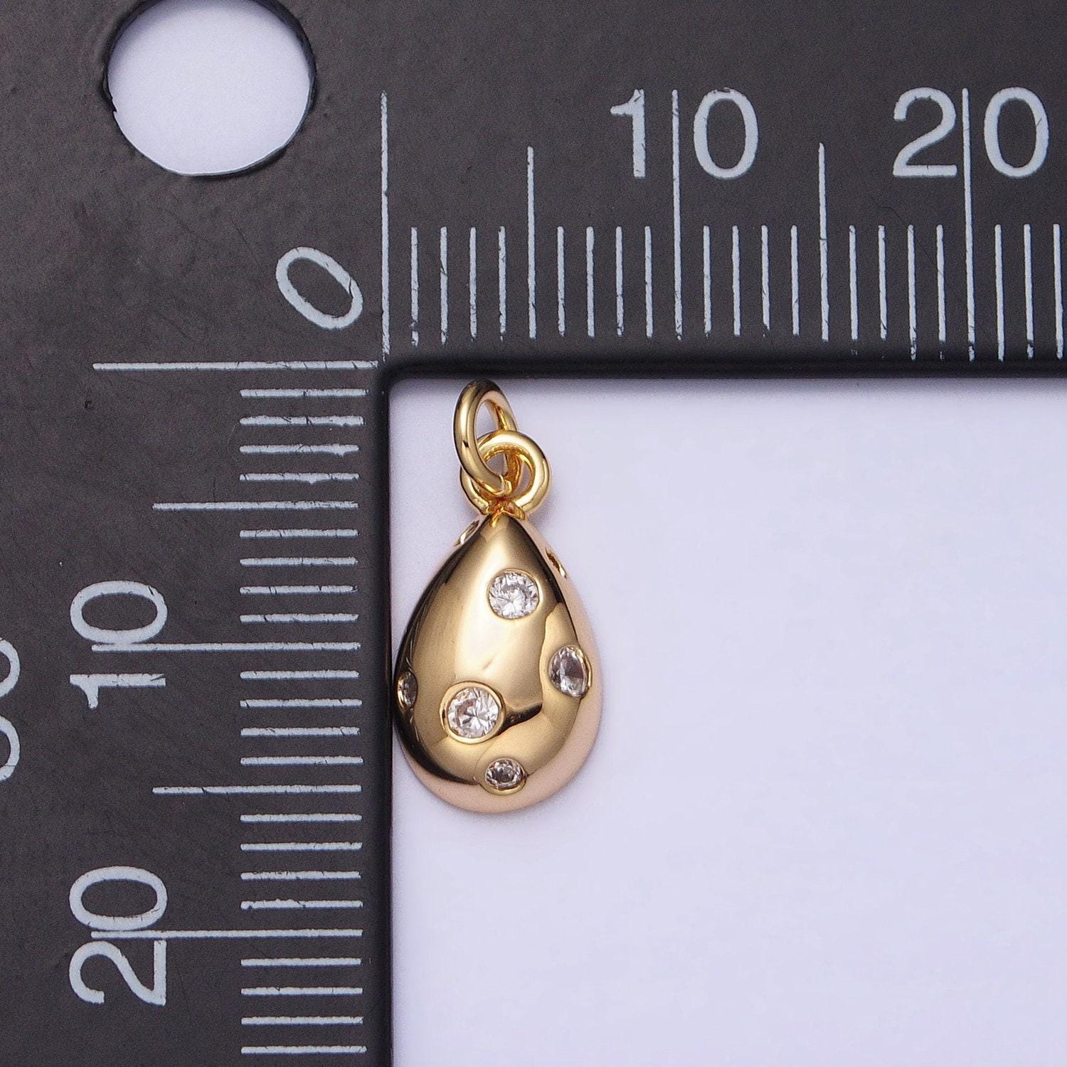 Dainty gold bubble charm, bubble pendant, bubble tear drop charm, tiny rain drop bubble charm 16k gold filled ac490
