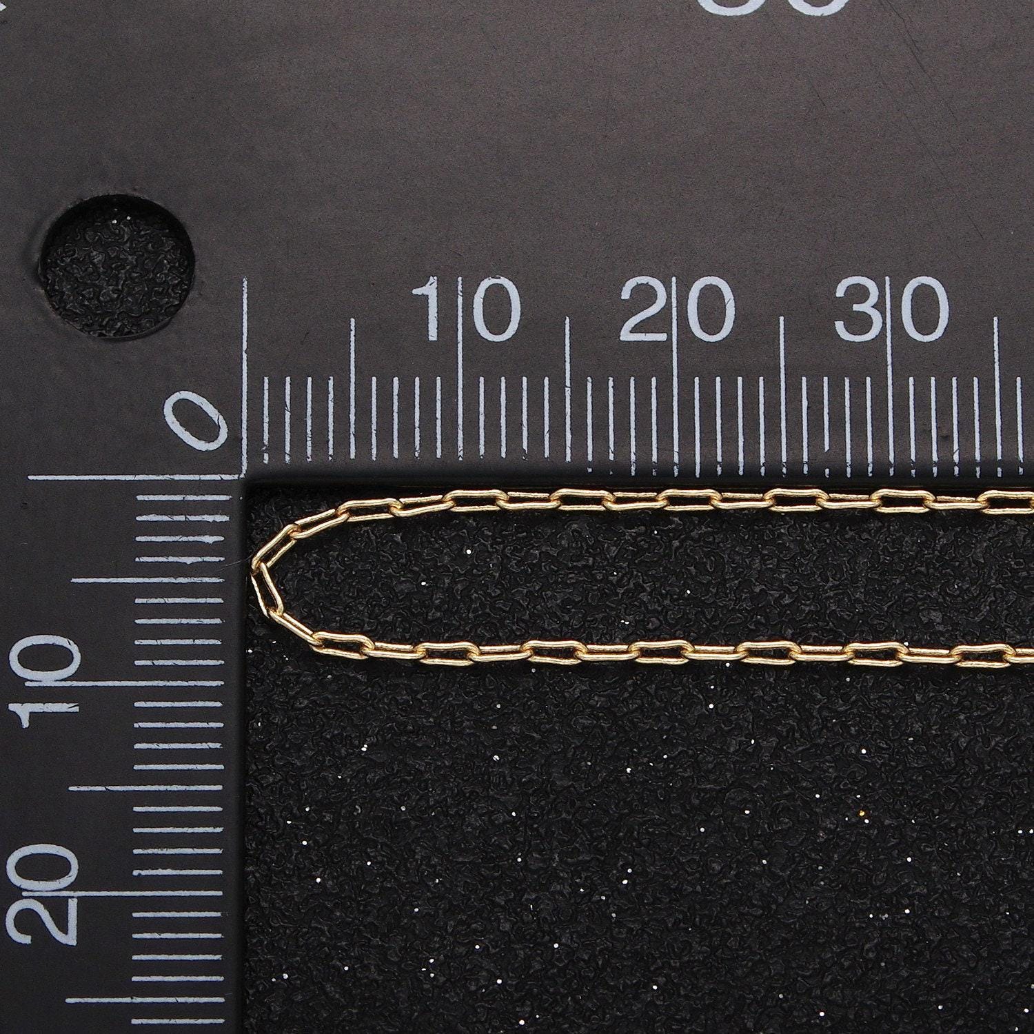 Gold filled rounded paperclip oval link unfinished gold, silver chain by yard for diy jewelry craft making | roll-1037 roll-1094