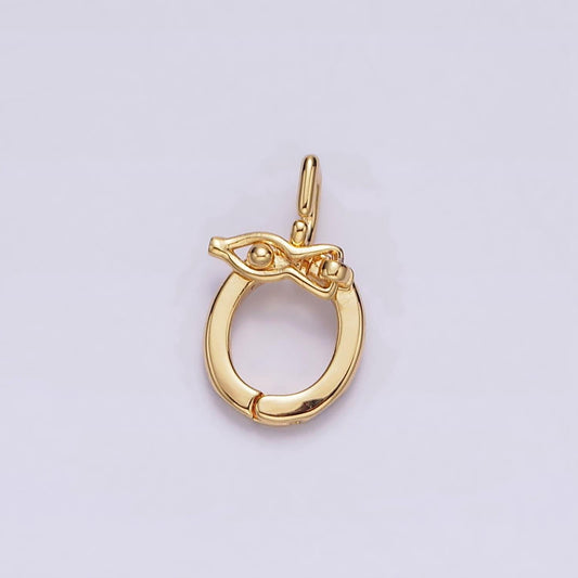 24k gold filled snap open loop interchangeable charm holder bail pendant | z444