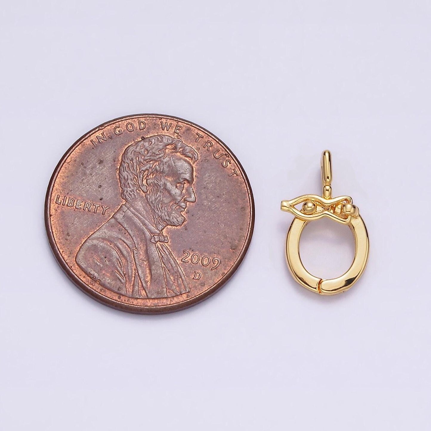 24k gold filled snap open loop interchangeable charm holder bail pendant | z444
