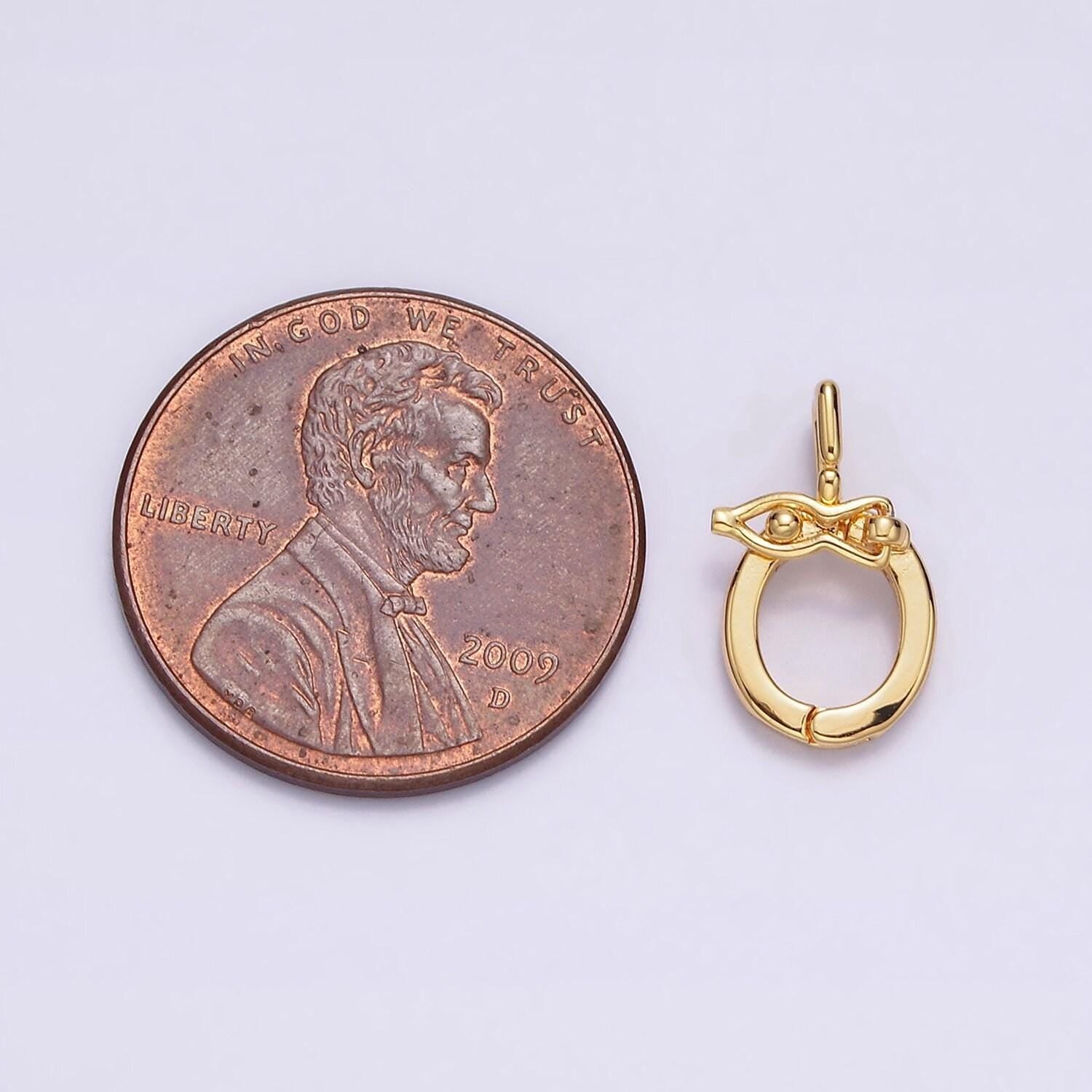 24k gold filled snap open loop interchangeable charm holder bail pendant | z444