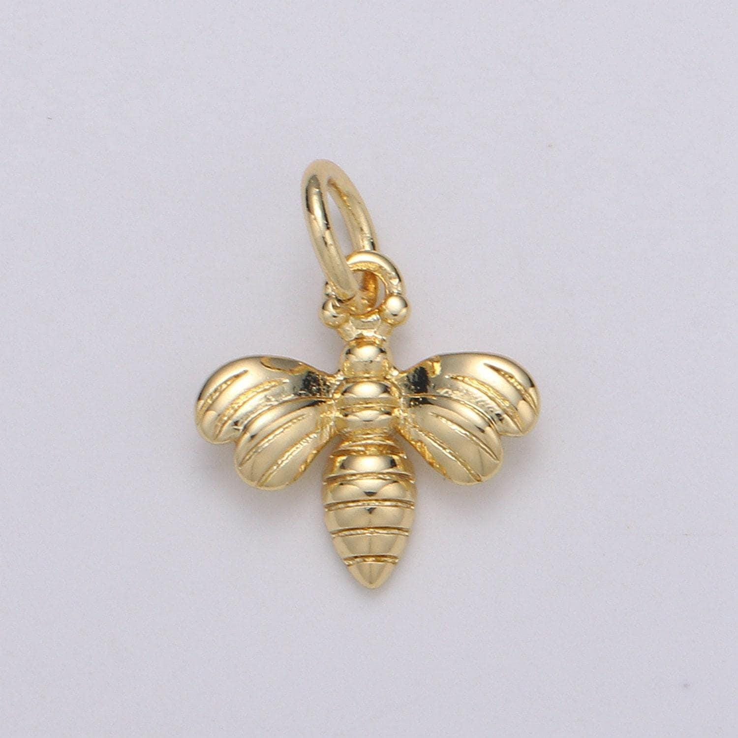 1pc 24k gold bee pendant charm, insect bug pendant charm, animal pendant, for diy jewelry