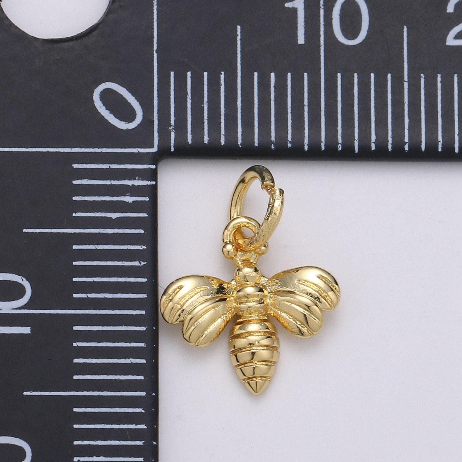 1pc 24k gold bee pendant charm, insect bug pendant charm, animal pendant, for diy jewelry