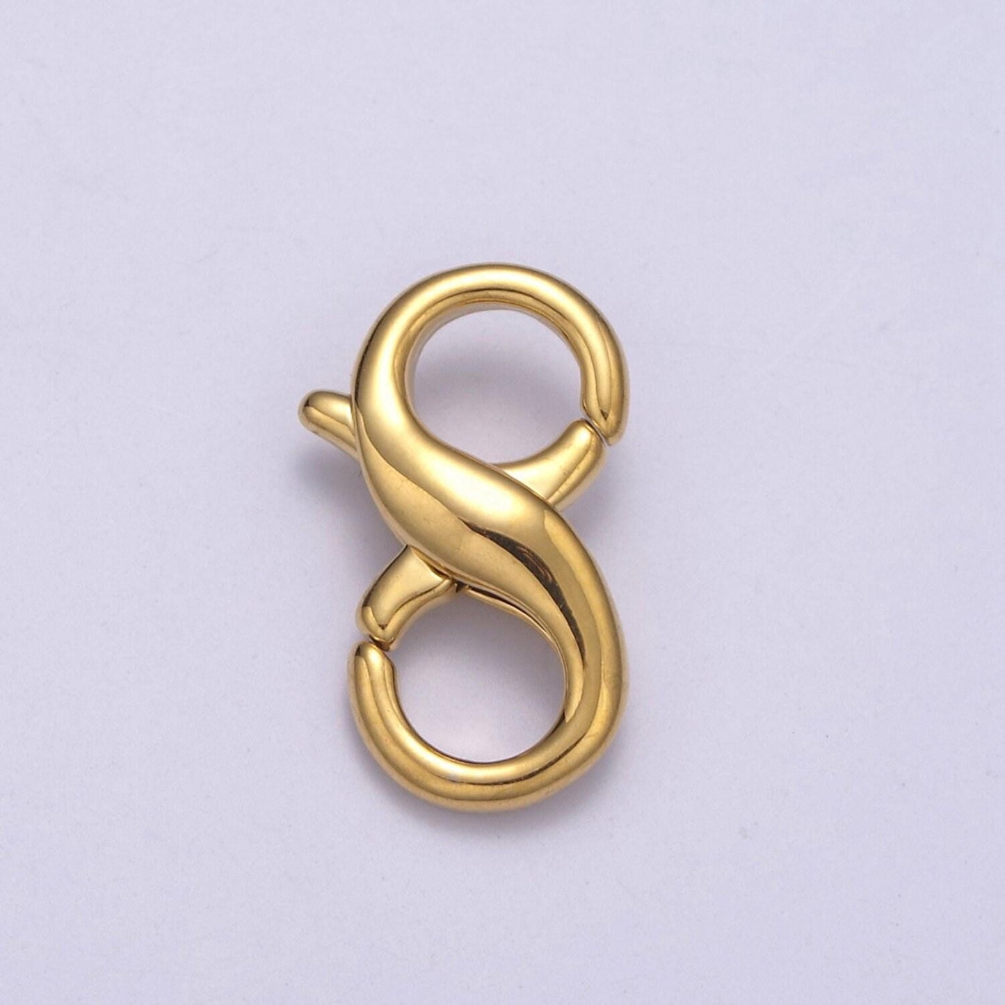 24k gold filled 18mm double opening infinity silver figure 8 interchangeable enhancer clasps for jewelry making l-580 / l-581