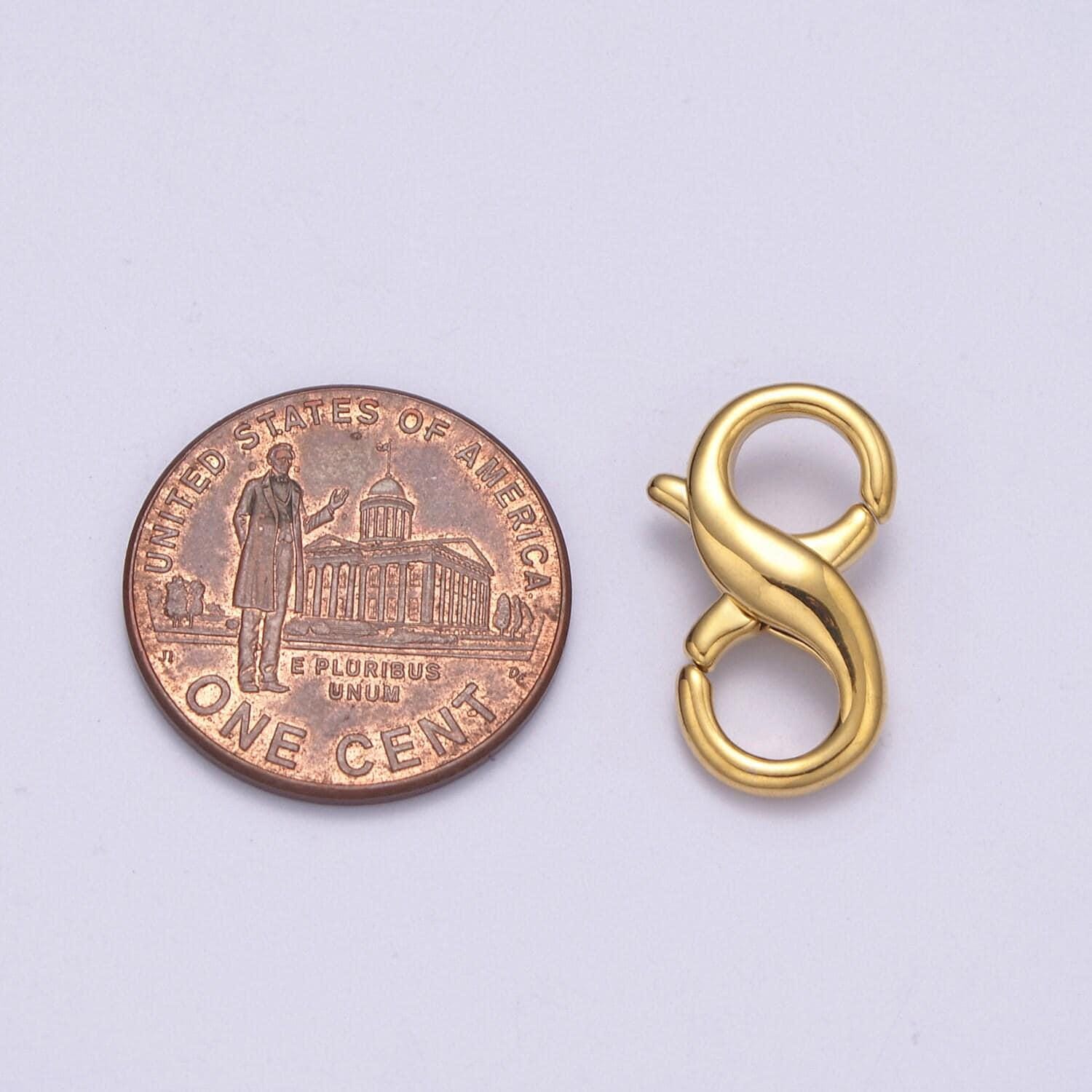 24k gold filled 18mm double opening infinity silver figure 8 interchangeable enhancer clasps for jewelry making l-580 / l-581