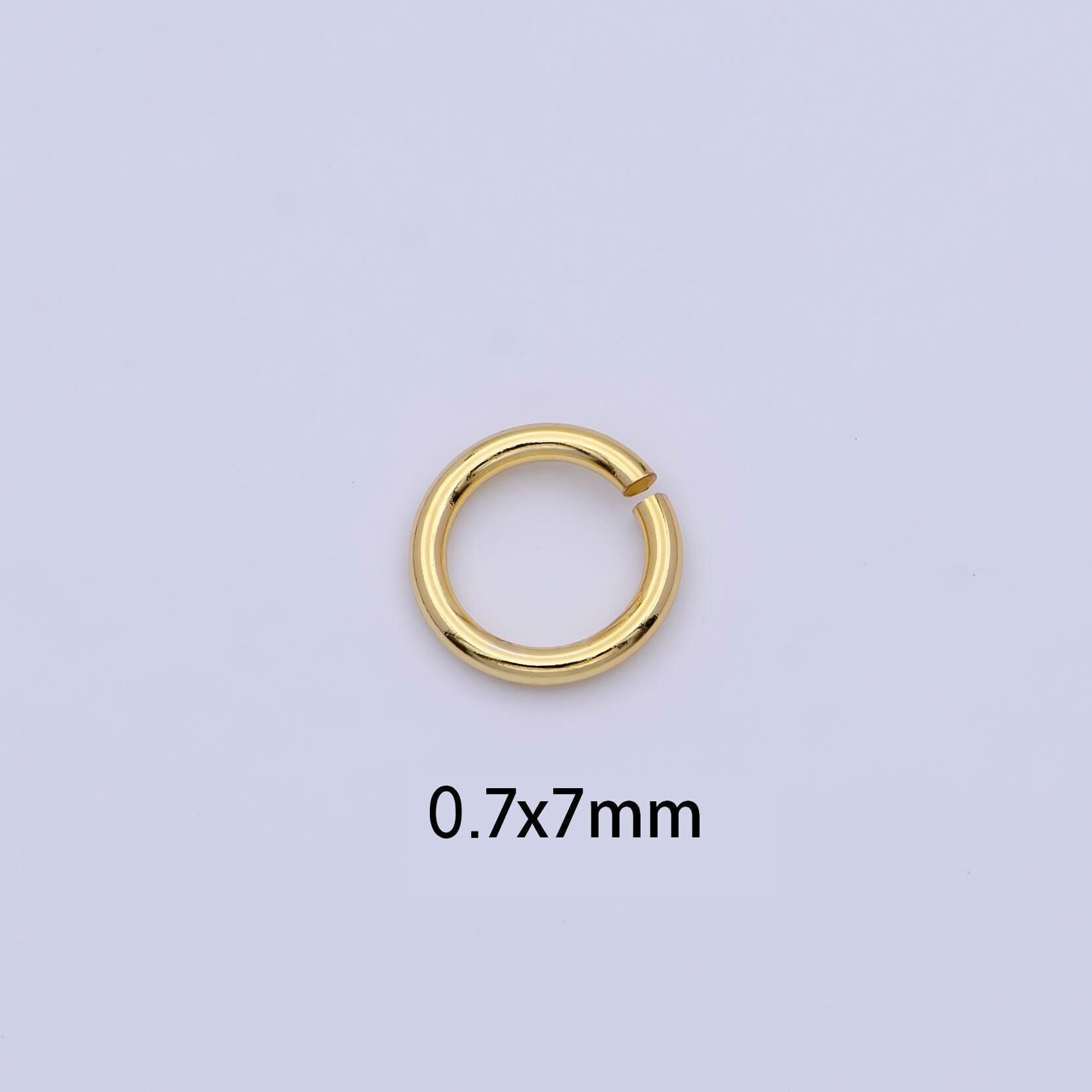 Gold 0.7mm x 7mm (22 gauge) 10 gr jump ring gold connector open jump rings for jewelry making supplies charm bar supply