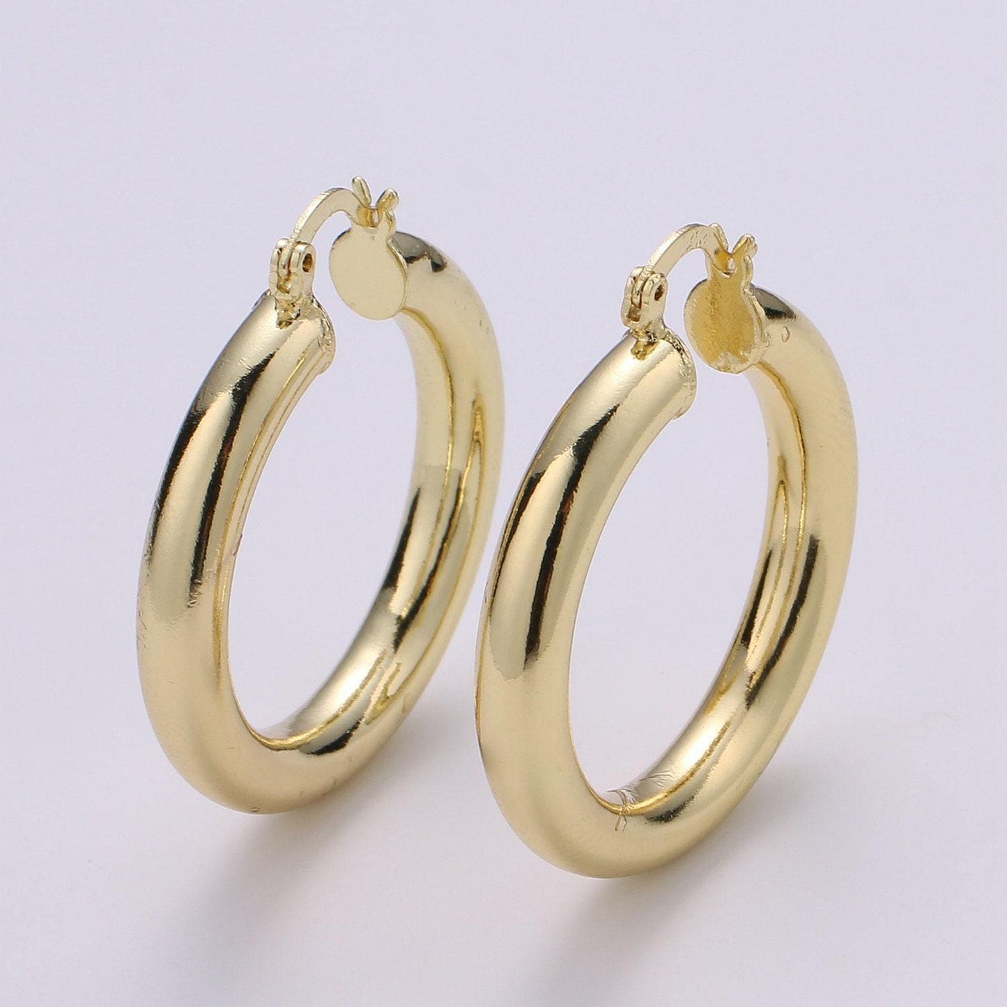 1 pair chunky lightweight hoop earrings - hollow light hoop earrings - big gold hoops - simple everyday earrings 40mm, 35mm, 25mm, q-463