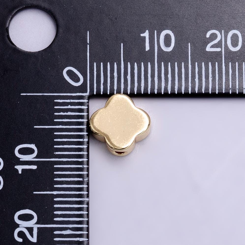24k gold filled dainty flower spacer beads, clover beads, floral bracelet connector for bracelet jewelry making supply finding 9mm b103
