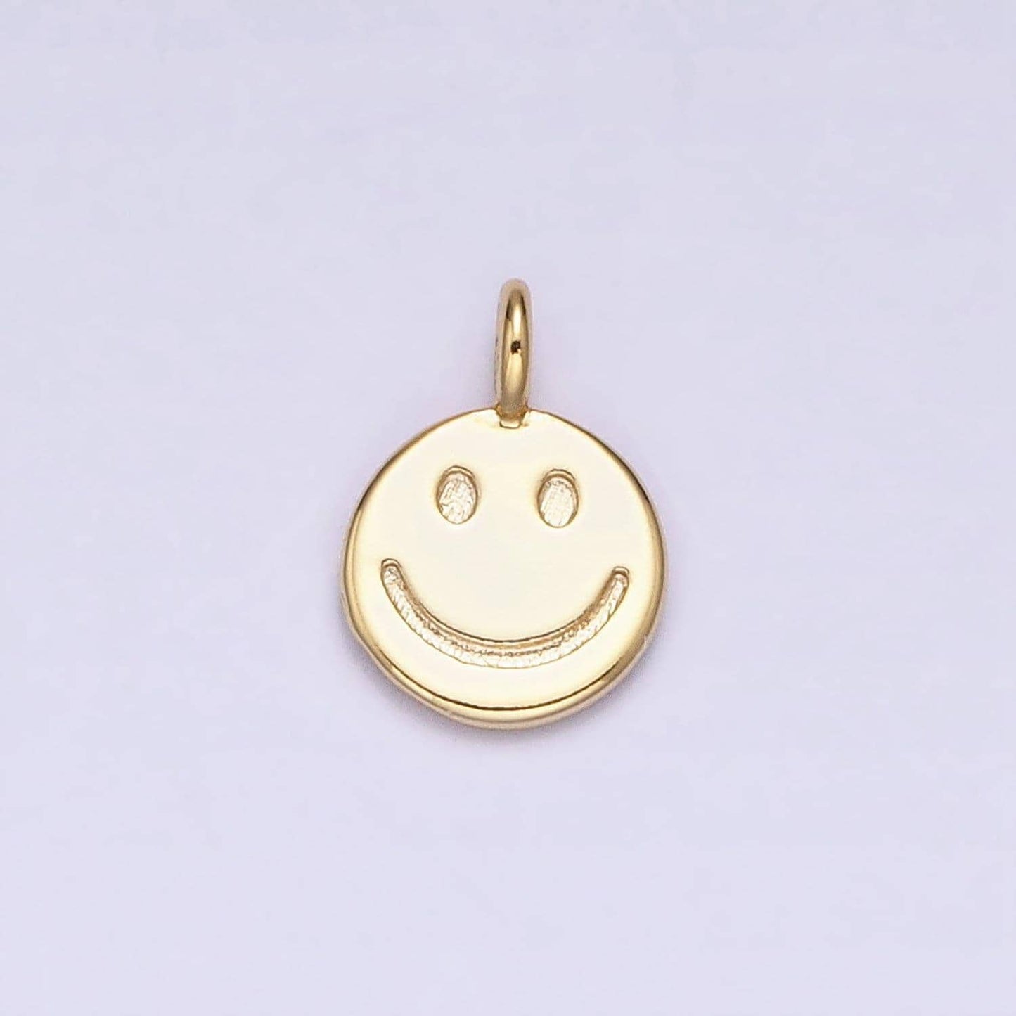 Dainty 16k gold filled happy face charm dangle charm for bracelet necklace earring component y2k jewelry ac1145