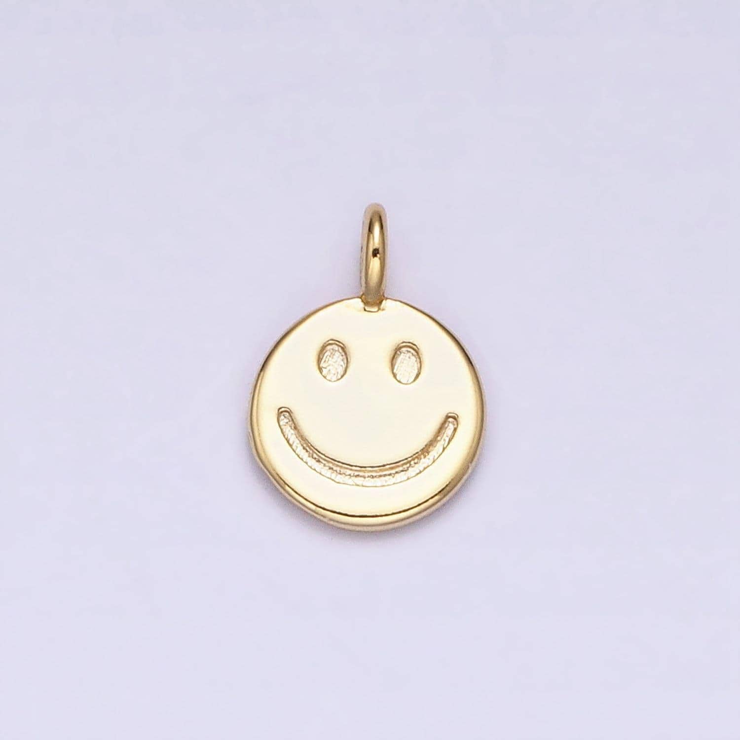 Dainty 16k gold filled happy face charm dangle charm for bracelet necklace earring component y2k jewelry ac1145