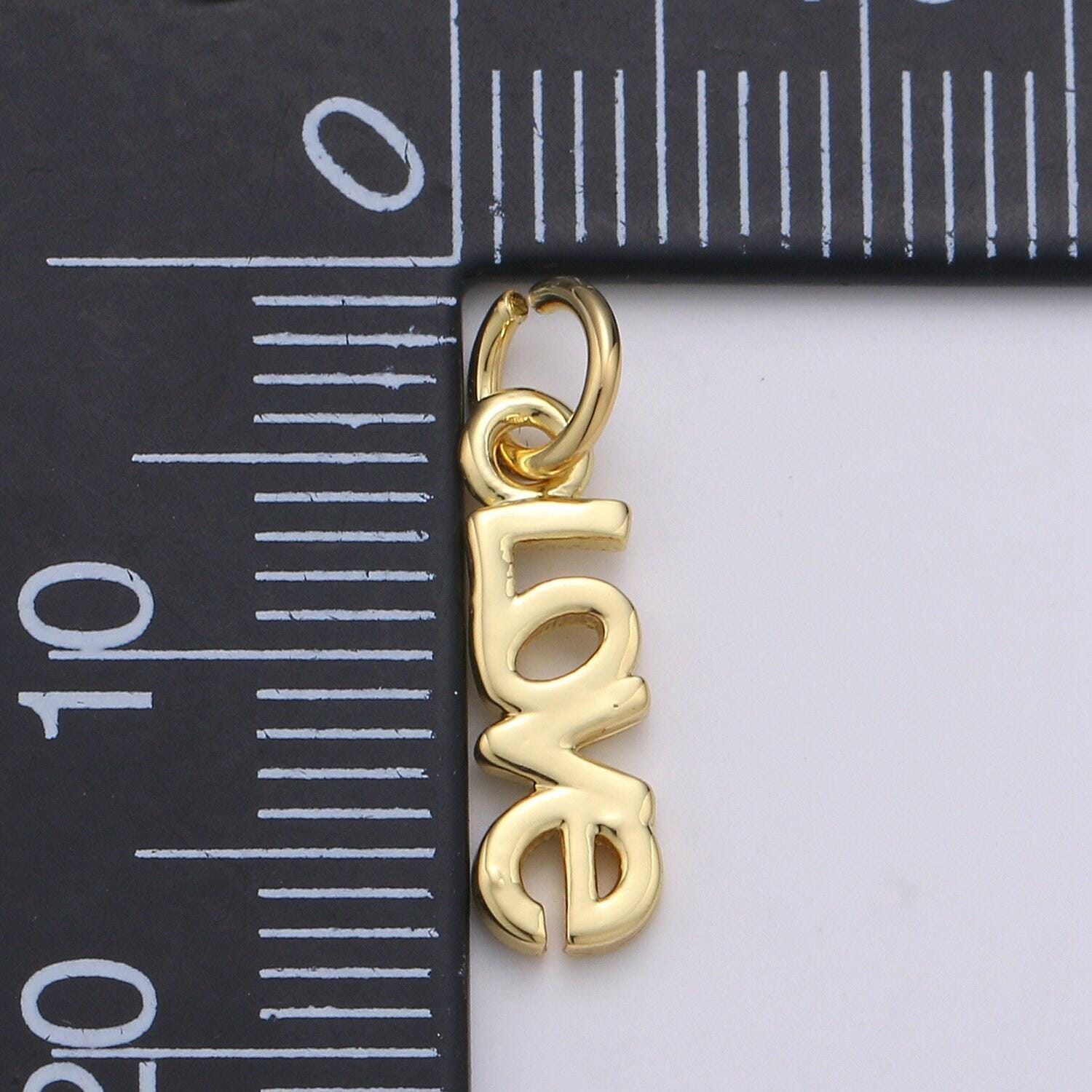 1pc love letters gold charm, amor pendant charm, dainty charm, for diy jewelry, gold color, chgf-1951