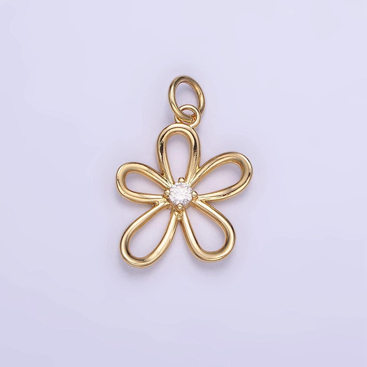Dainty cute open flower charms boho hippie floral charms with cz summer trend spring jewelry supplies bracelet necklace earring supply d257