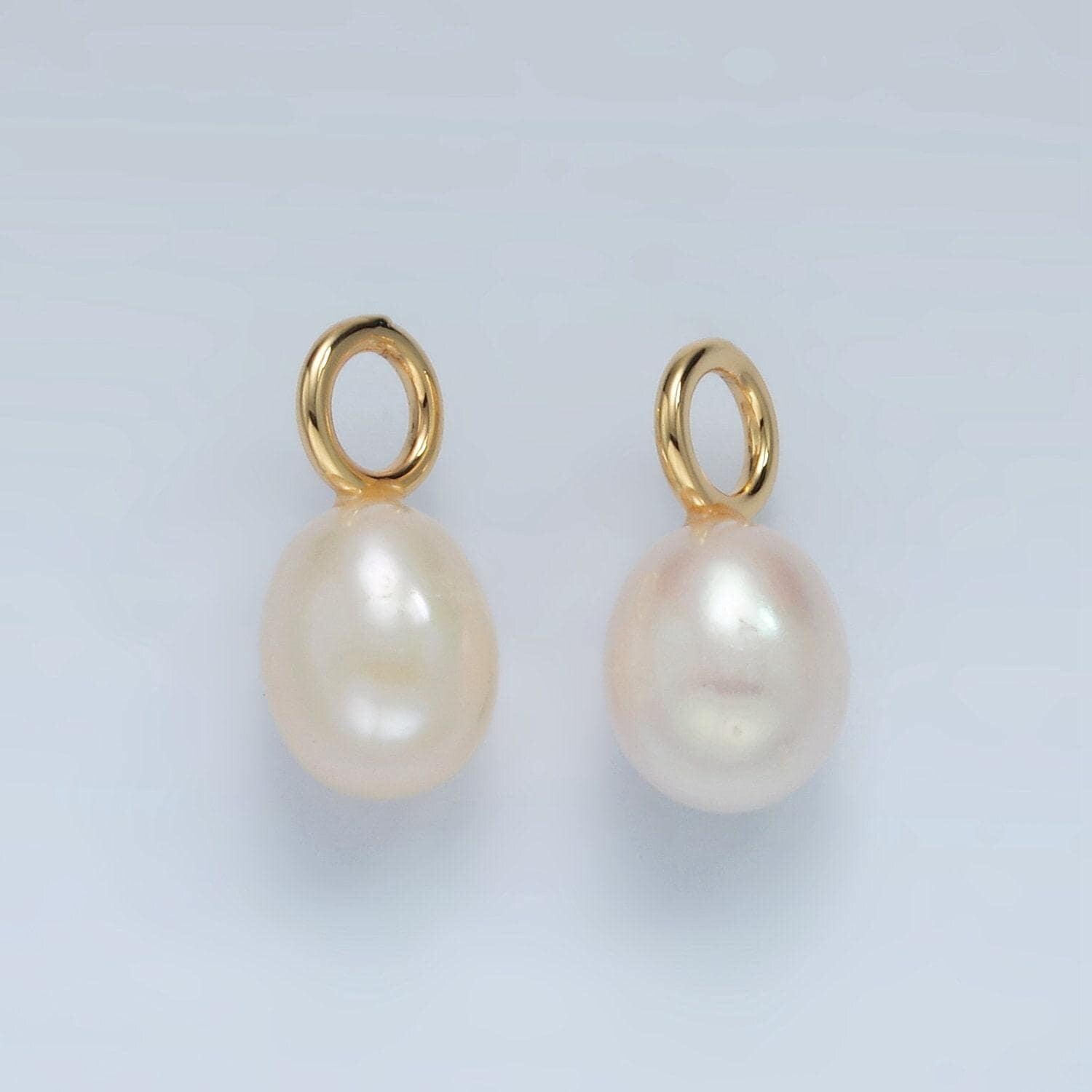 16k gold filled 16mm freshwater pearl drop pendant | p1868