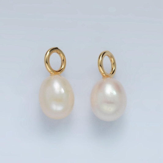 16k gold filled 16mm freshwater pearl drop pendant | p1868