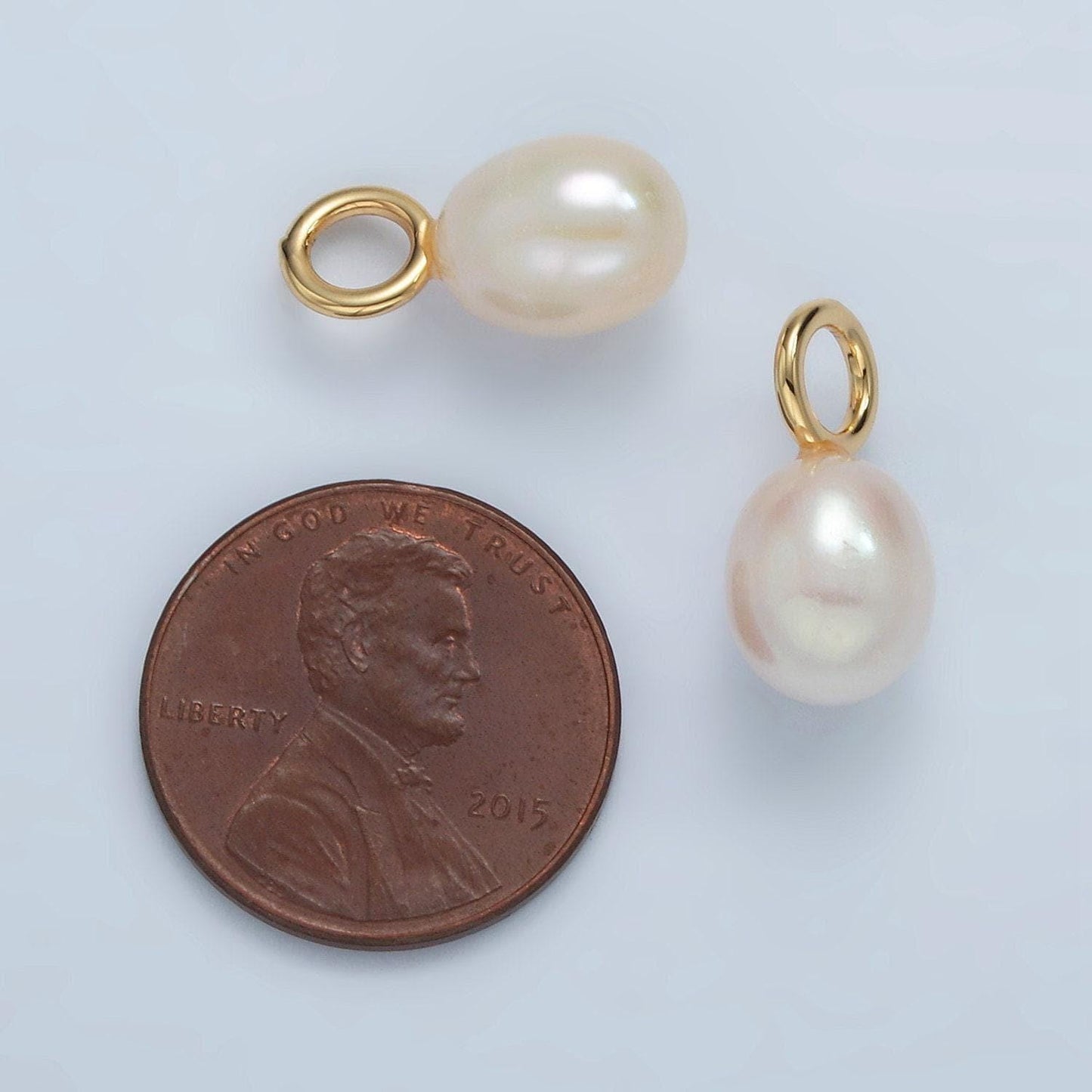 16k gold filled 16mm freshwater pearl drop pendant | p1868