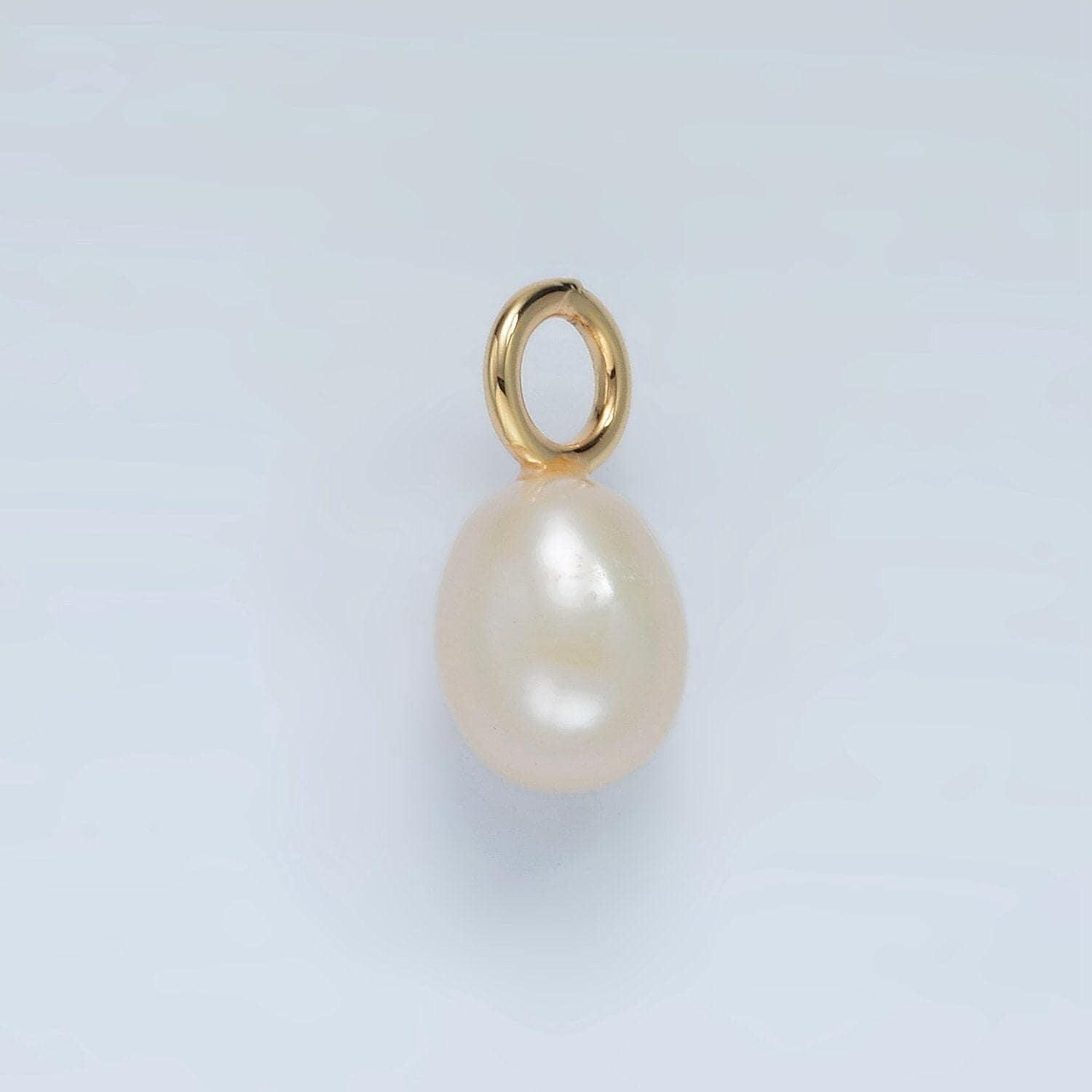 16k gold filled 16mm freshwater pearl drop pendant | p1868