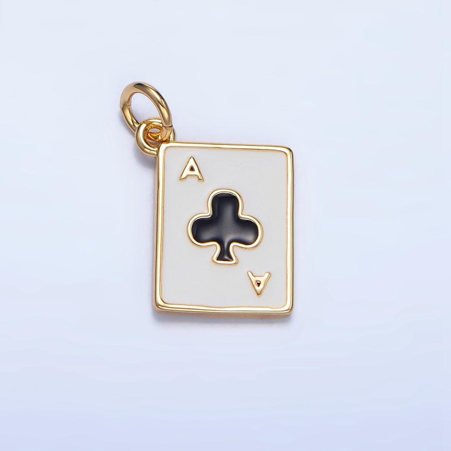 Dainty 24k gold filled heart ace playing card charm ace of spade poker pendant las vegas jewelry inspired x879