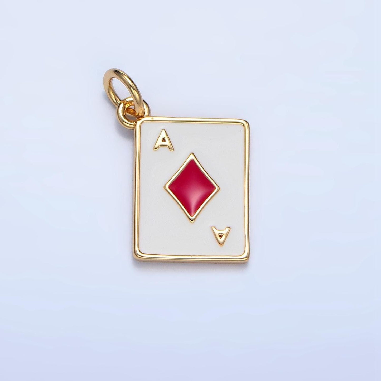 Dainty 24k gold filled heart ace playing card charm ace of spade poker pendant las vegas jewelry inspired x879