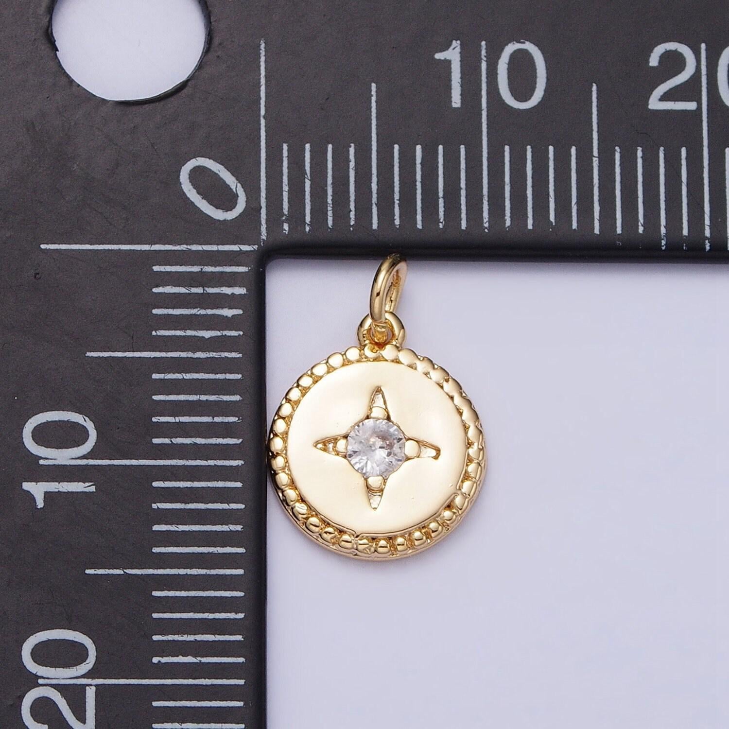 16k gold filled mini star cz braided round add-on charm in gold & silver | ac1221 ac1222