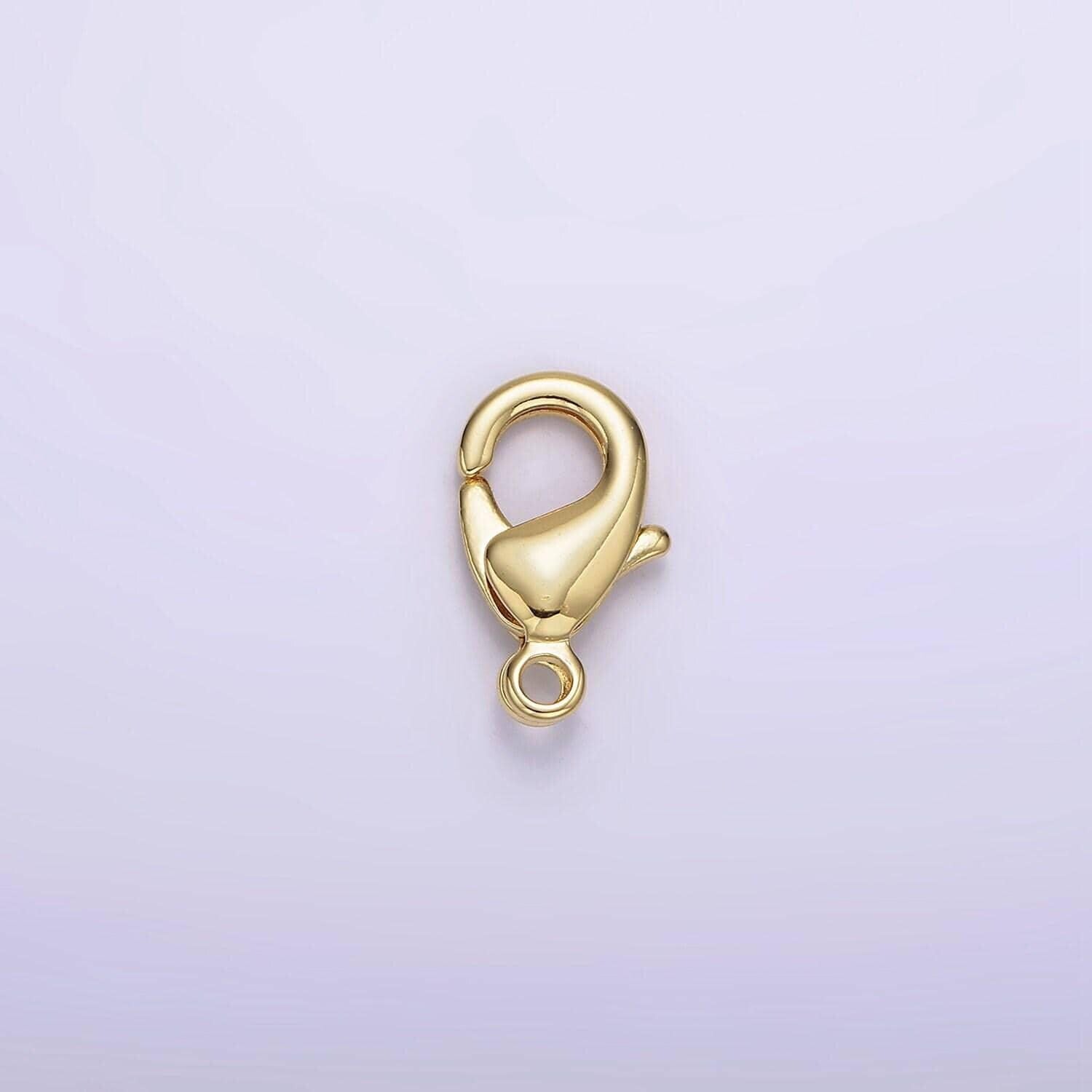 14k gold filled 15mm, 12mm, 10mm lobster claw clasps closure findings supply for jewelry making | z533 - z535
