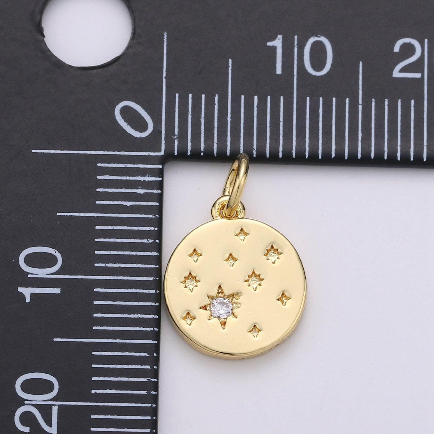 Gold micro pave cz star charm, cubic galaxy micro pave cz pendant, charm pendant, celestial jewelry, chgf-1422