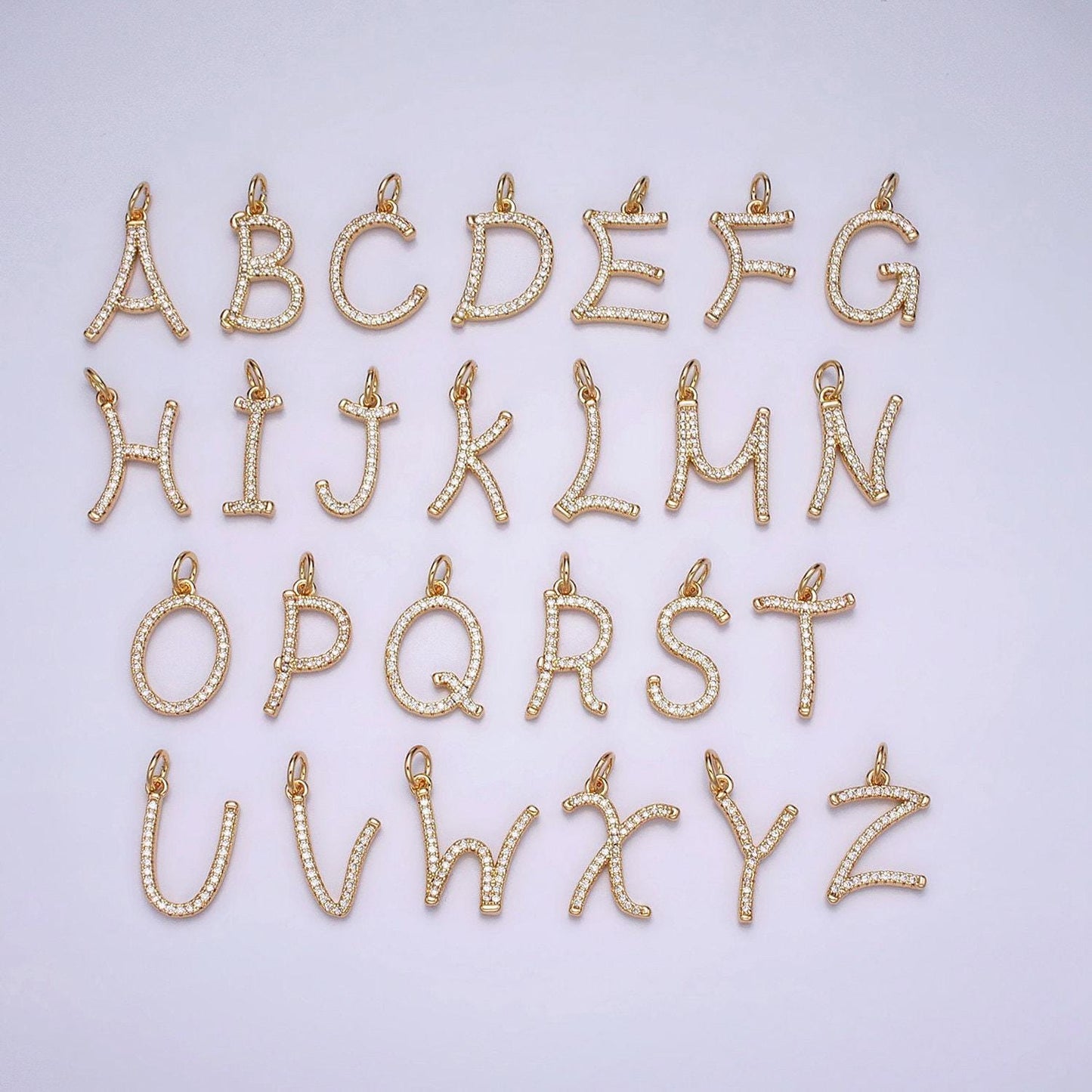 16k gold fill cz micro pave initial letter charm capital letter alphabet pendant cursive name jewelry personalized handmade jewelry