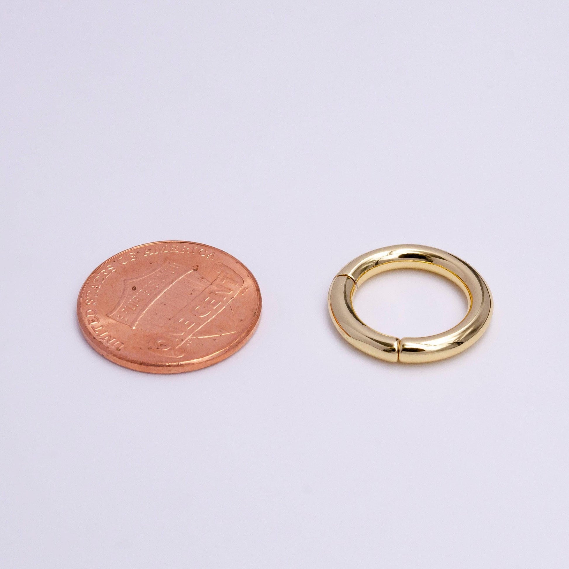 24k gold filled 16mm, 17mm pull round gate ring jewelry supply charm holder enhancer clasp | z378 z380