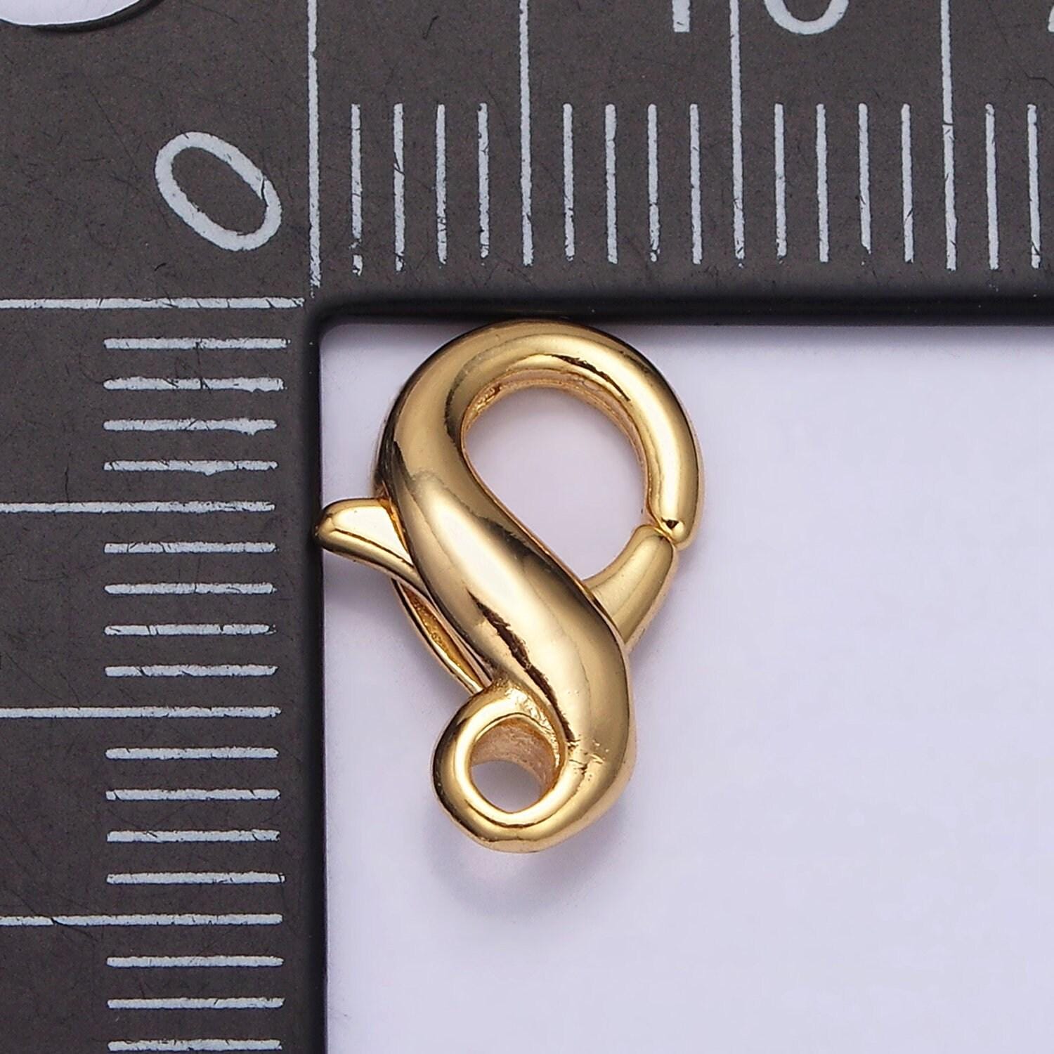 Gold filled infinity clasp tiny trigger clasp – unique design lobster claw for jewelry making supplies z395