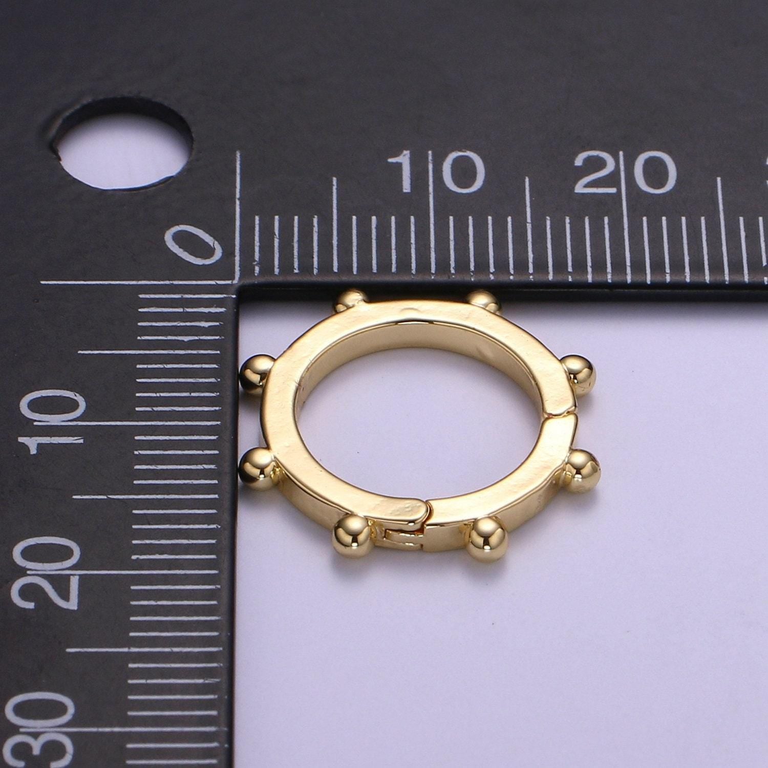 1 pc nautical gold spring gate ring, 18 mm ship wheel push gate ring, charm holder clasp for connector, wristlet holder l-275