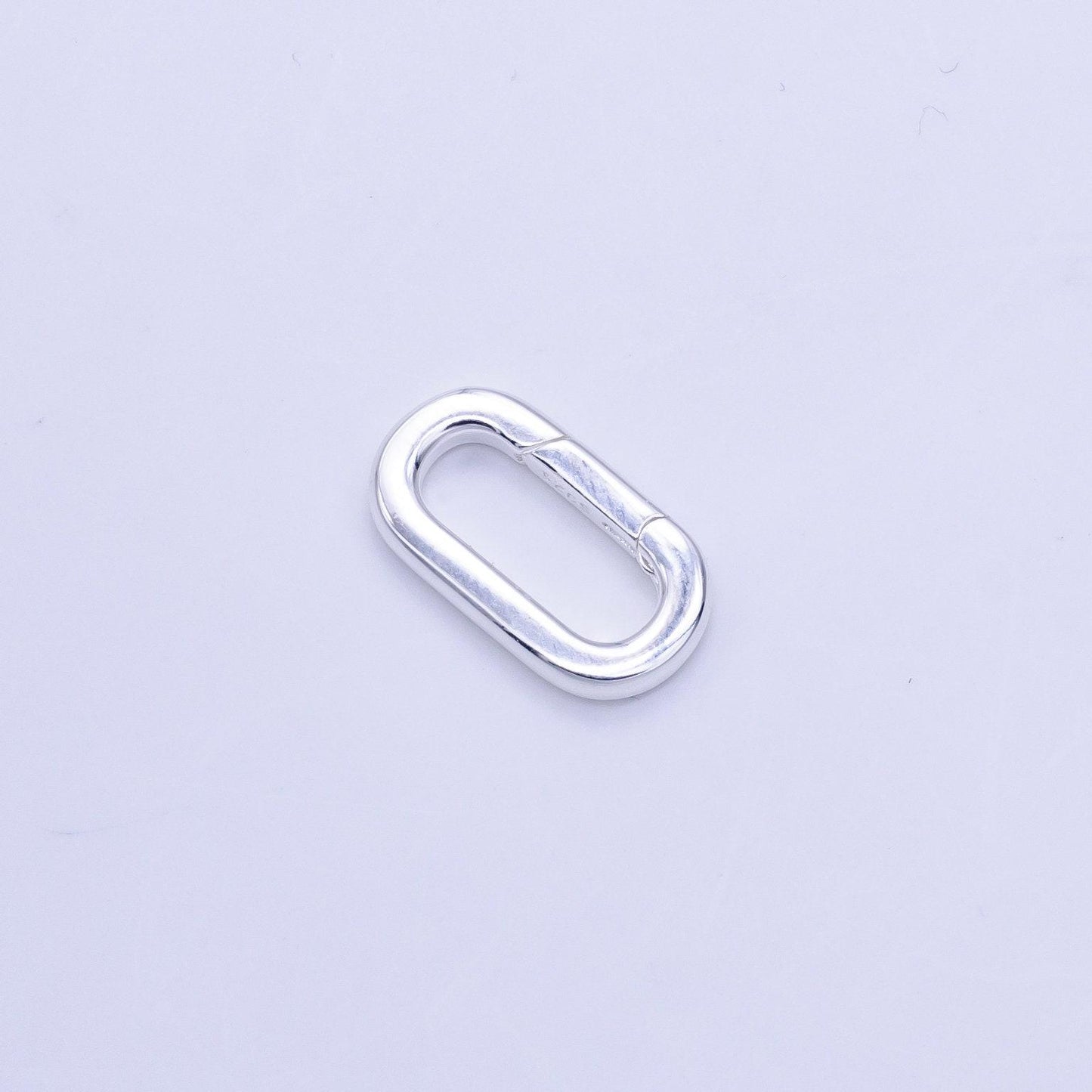 S925 sterling silver hinged oval push gate ring clasp charm pendants interchangeable connectors sl-510