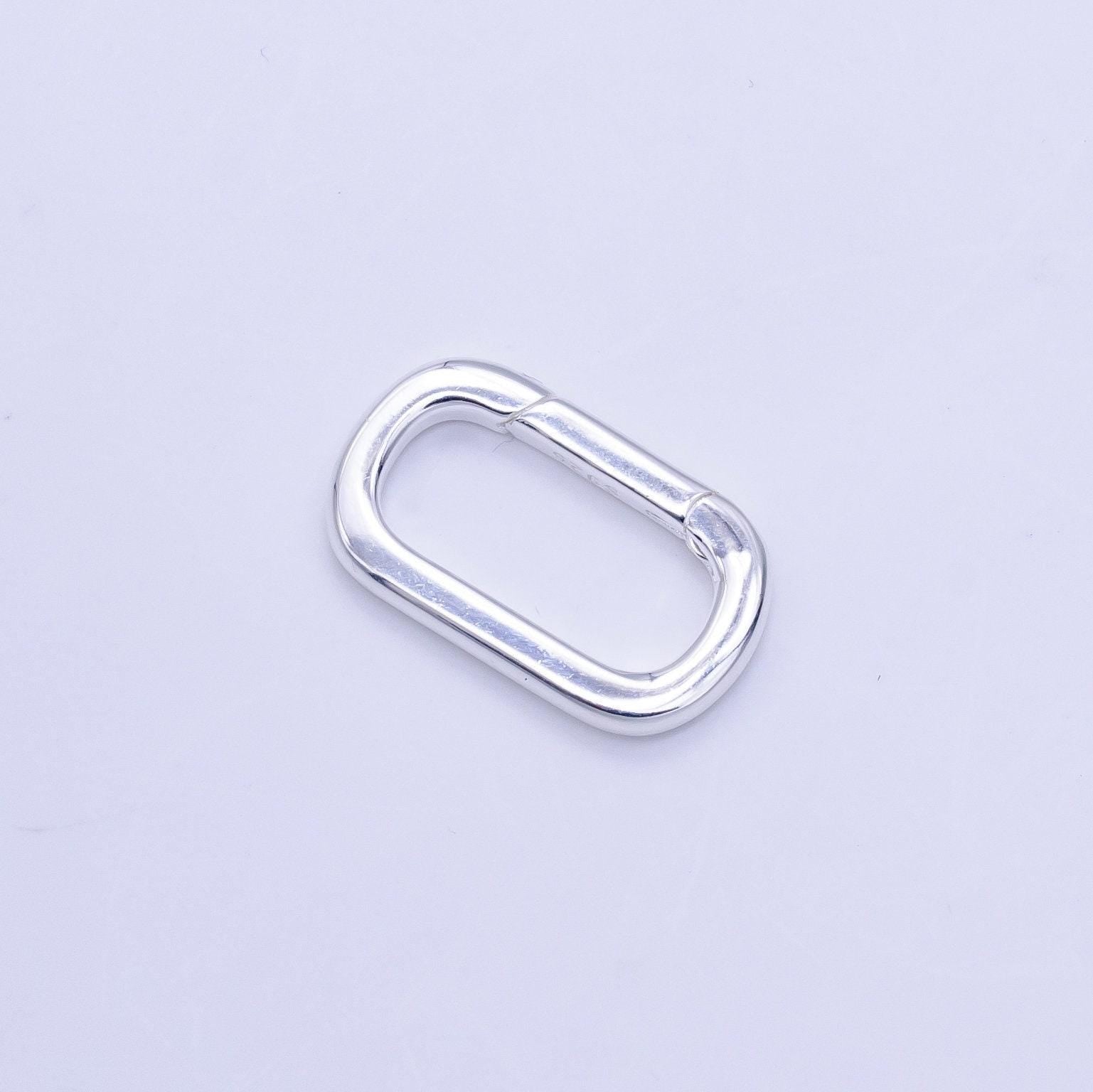 S925 sterling silver hinged oval push gate ring clasp charm pendants interchangeable connectors sl-510