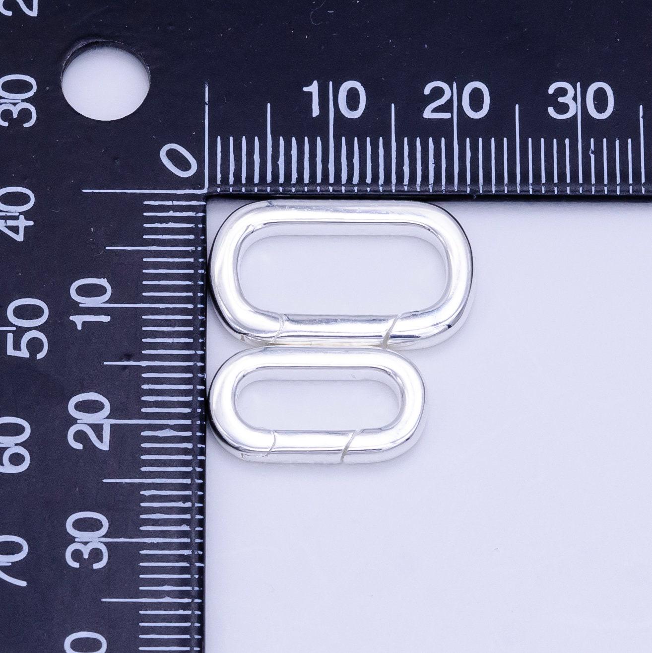 S925 sterling silver hinged oval push gate ring clasp charm pendants interchangeable connectors sl-510