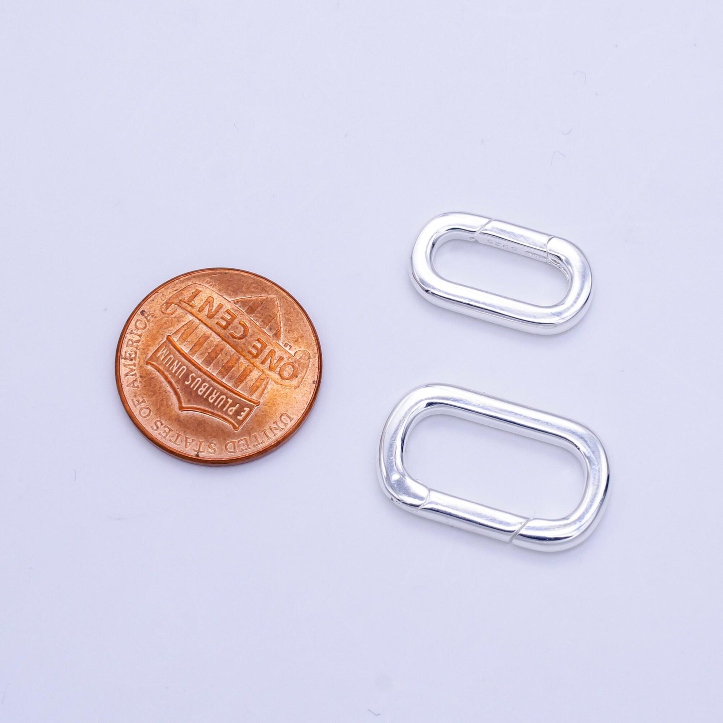 S925 sterling silver hinged oval push gate ring clasp charm pendants interchangeable connectors sl-510