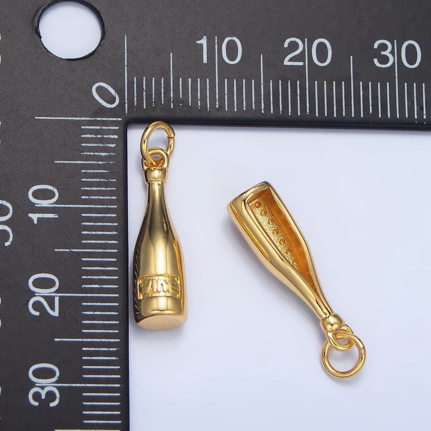 Dainty champagne bottle charm gold wine bracelet necklace charm pendant minimalist jewelry making x863