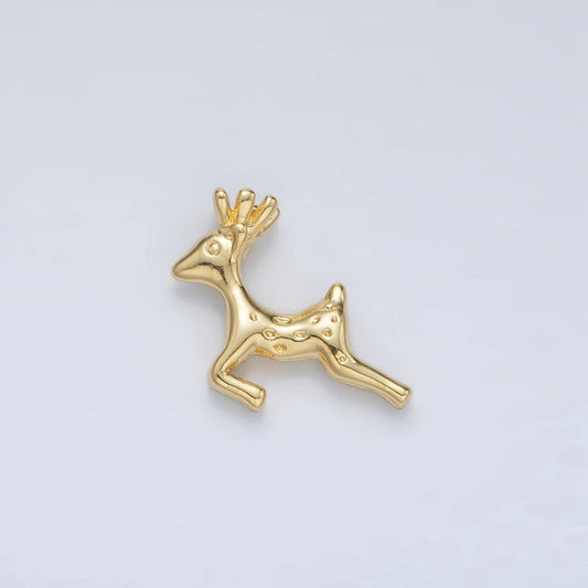 Mini gold reindeer charm tiny rudolph charm christmas charms 24k gold filled findings ac102