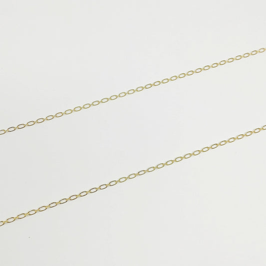Dainty oval rolo 24k gold chain by yard, oval link, wholesale bulk roll chain for jewelry making, width 2.4mm,roll-407