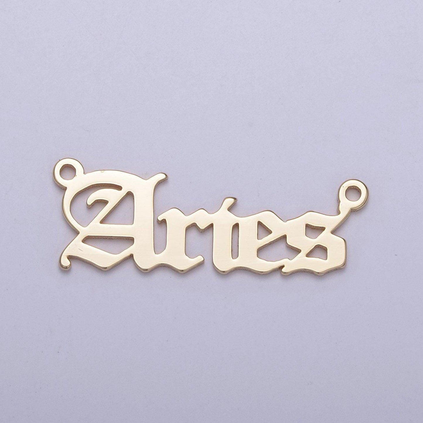 14k gold filled old english font astrology zodiac charms connector for necklace bracelet link, personalized jewelry wholesale a1725--1730