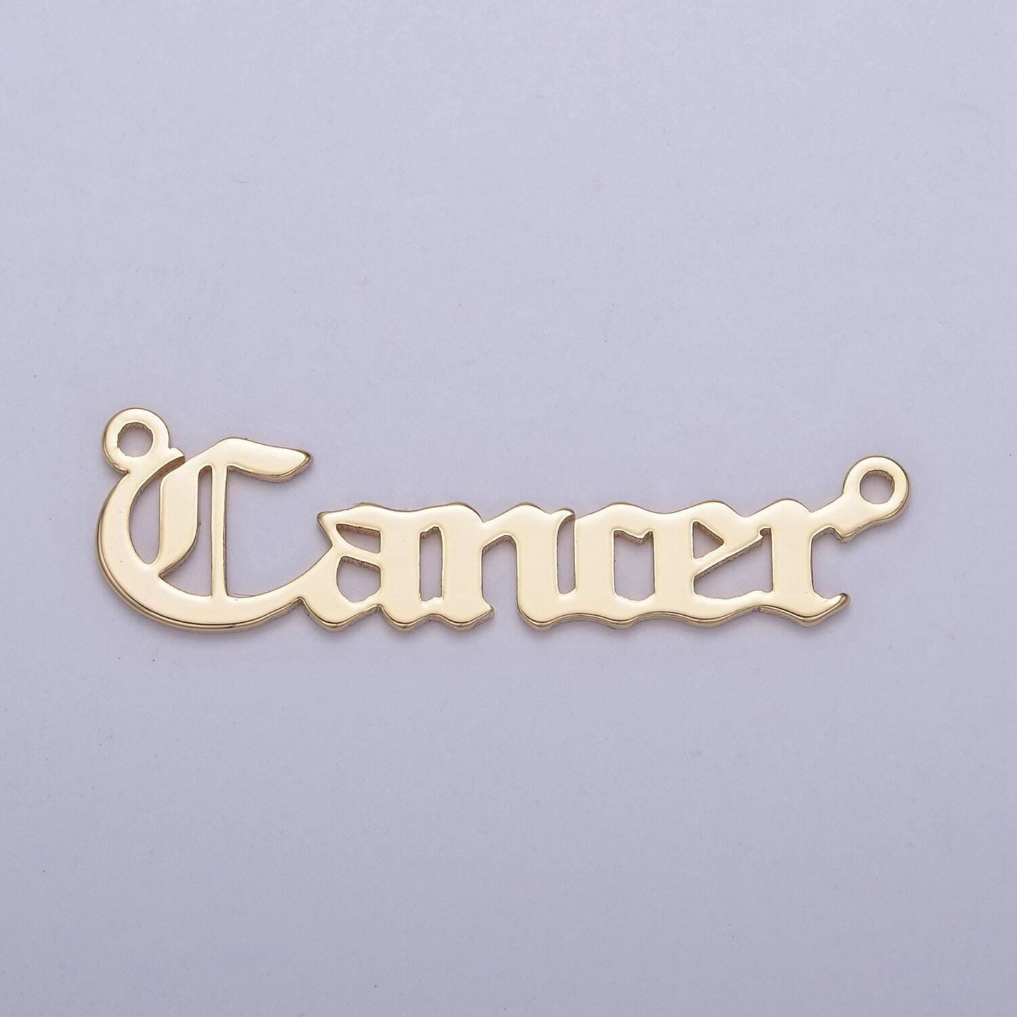 14k gold filled old english font astrology zodiac charms connector for necklace bracelet link, personalized jewelry wholesale a1725--1730