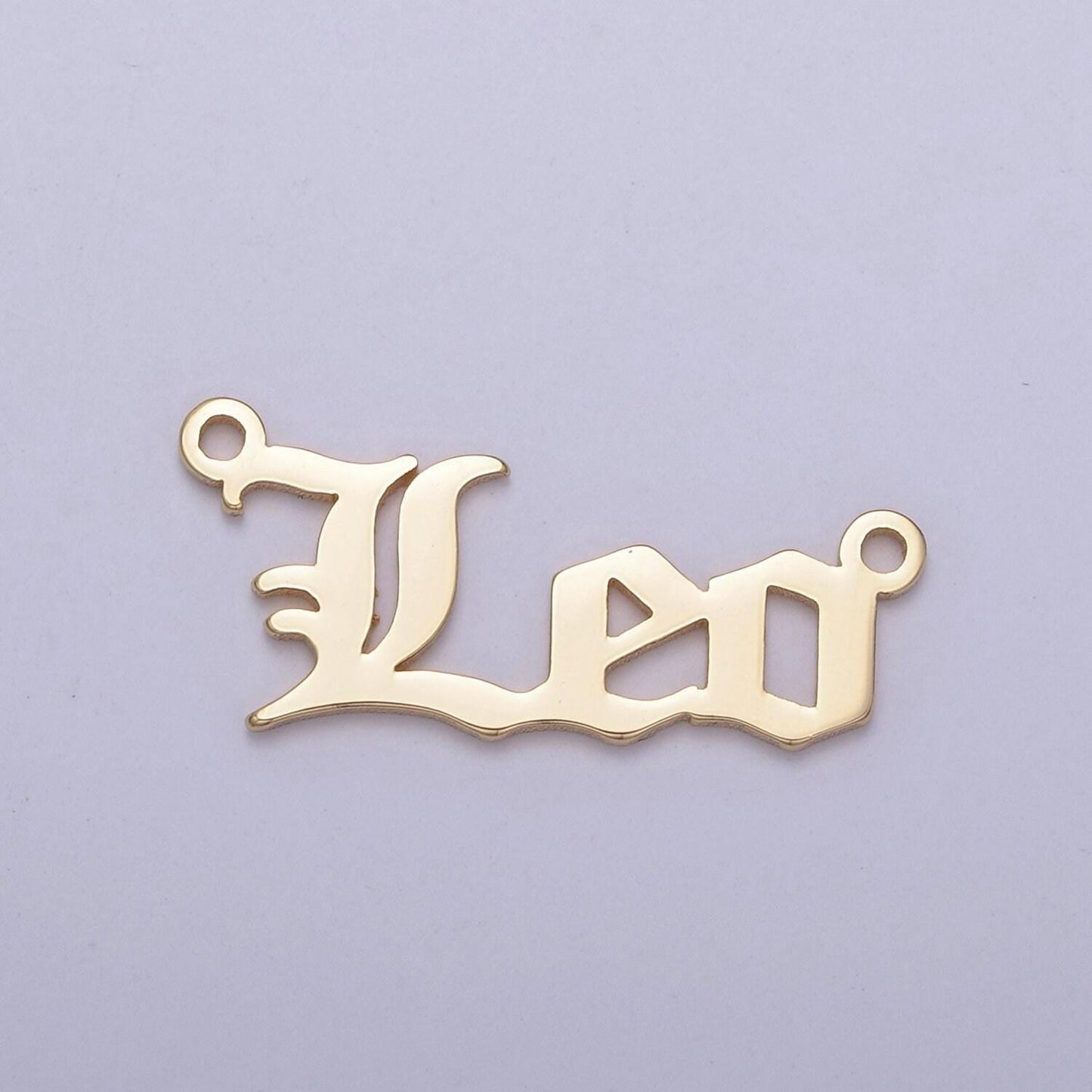 14k gold filled old english font astrology zodiac charms connector for necklace bracelet link, personalized jewelry wholesale a1725--1730
