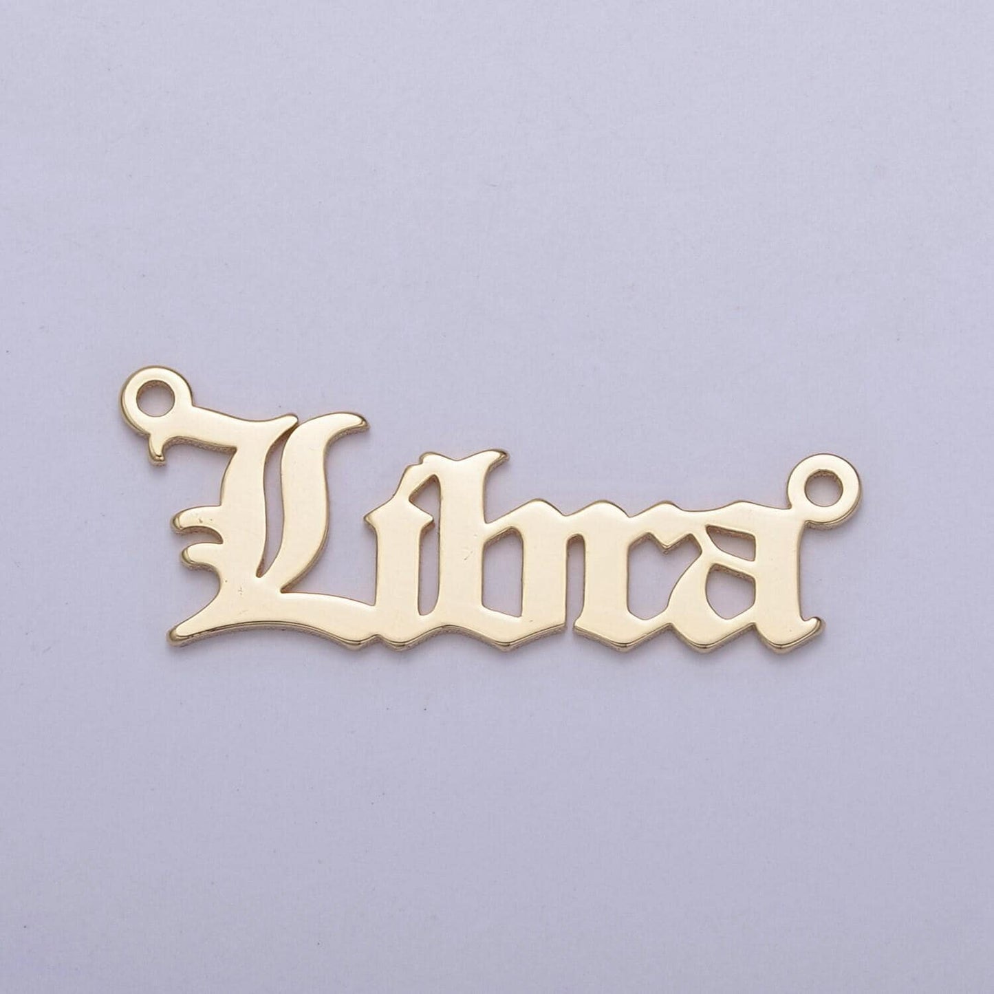 14k gold filled old english font astrology zodiac charms connector for necklace bracelet link, personalized jewelry wholesale a1725--1730
