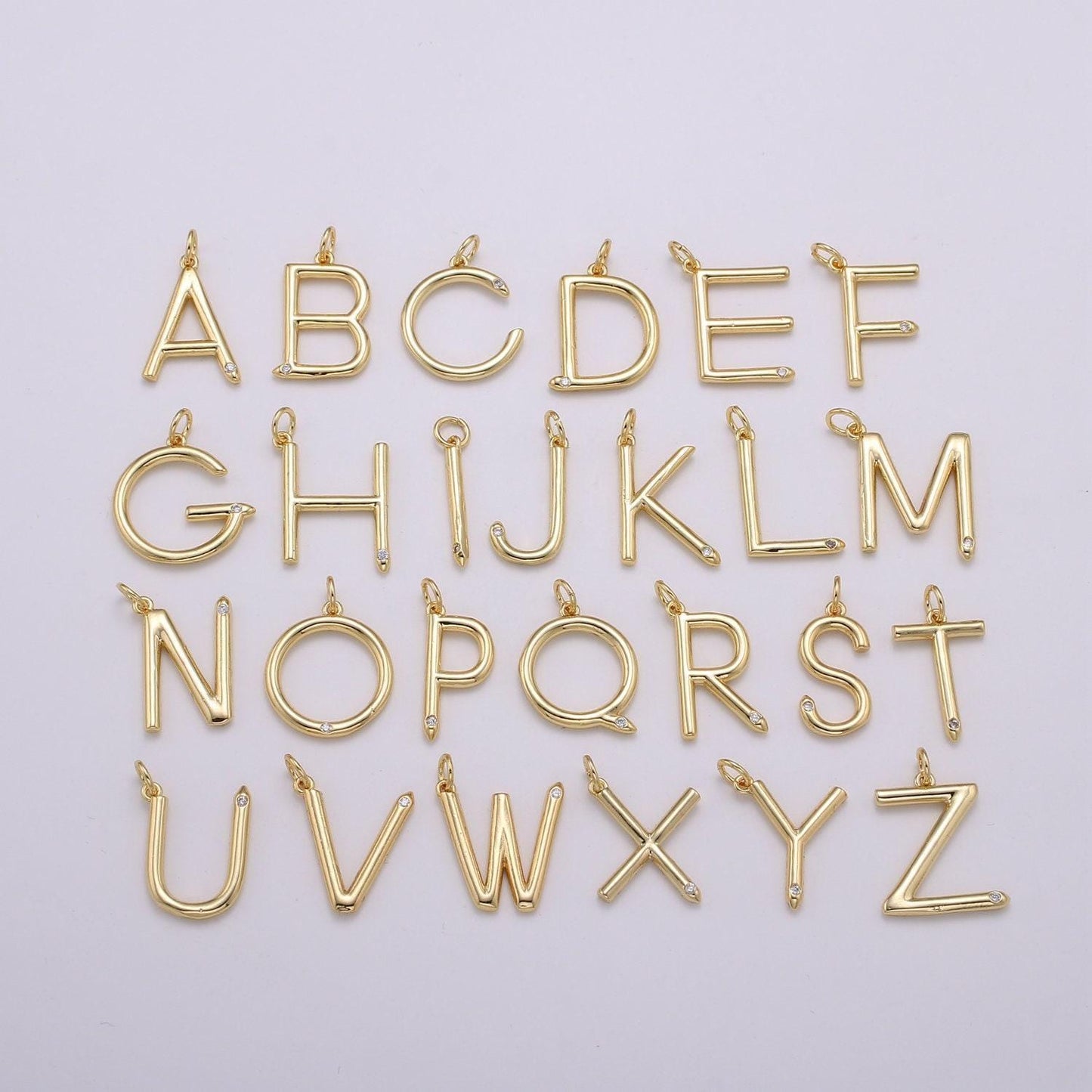 Gold letter charms, personalized charm, initial charms, bracelet charms, mini pendant charms for necklace charm 20x14mm,alph-15