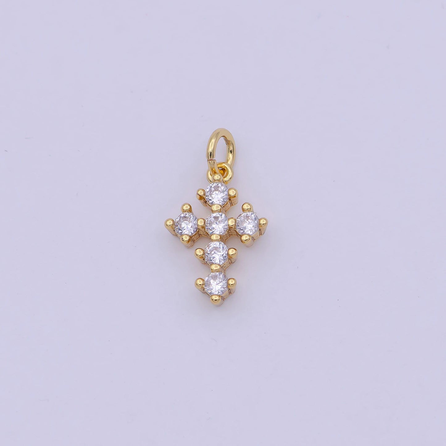 Micro 8.1x15mm cz cross religious charm 14k gold filled micro pave cross clear rainbow multi color charm for bracelet necklace earring,n-415