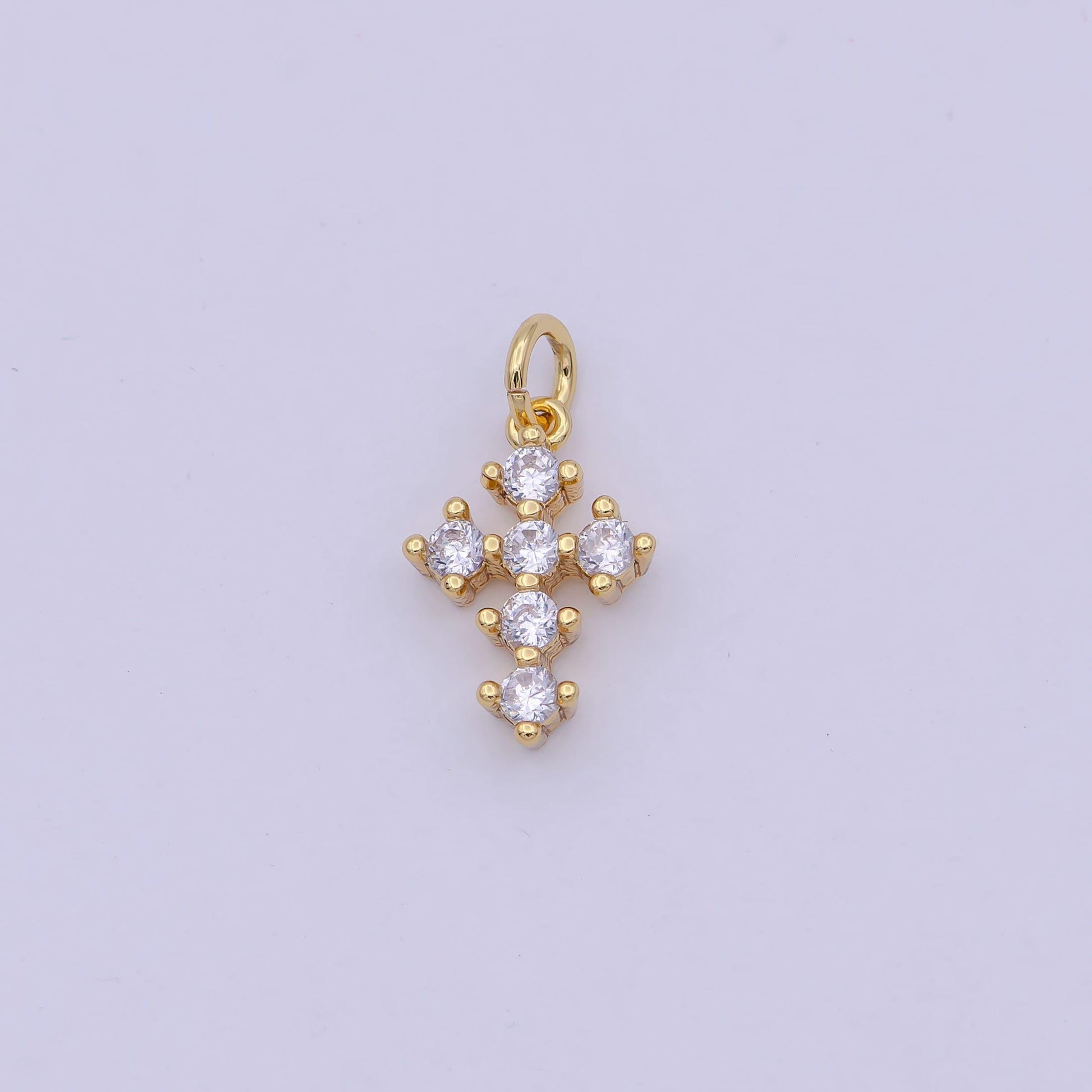Micro 8.1x15mm cz cross religious charm 14k gold filled micro pave cross clear rainbow multi color charm for bracelet necklace earring,n-415