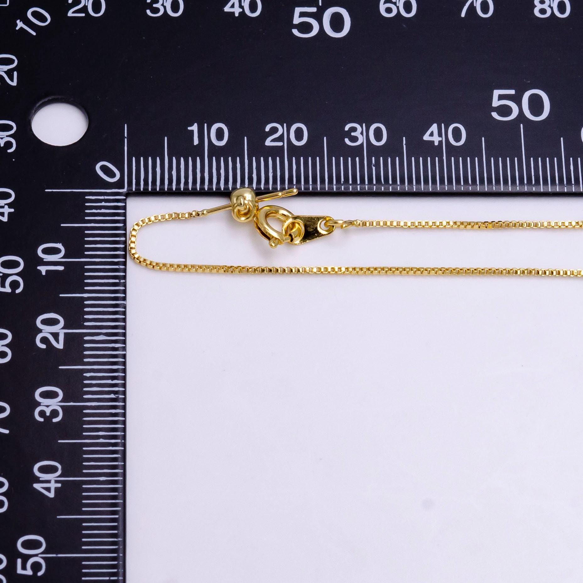 1x adjustable bracelet ready to wear 24k gold filled square box chain bracelet dainty box chain for jewelry making with pendant charm z-907