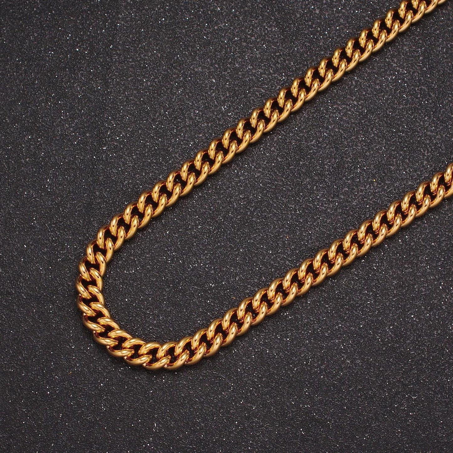 6mm curb chain for diy jewelry making, 19.5 inch gold filled unfinished chain for necklace bracelet anklet making wa-1394