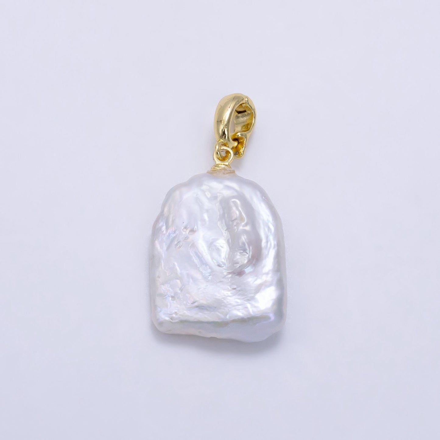 1pc freeform square shape baroque pearl charm with 24k gold filled bail for necklace anklet bracelet earring supplies p1892